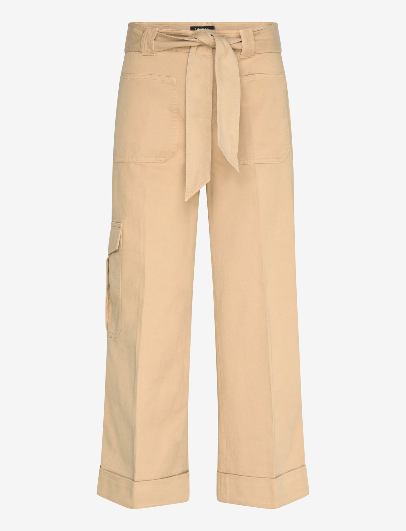 Lauren Ralph Lauren - Pleated Cotton Twill Wide-Leg Cargo Pant - cargo püksid - sand dune - 0