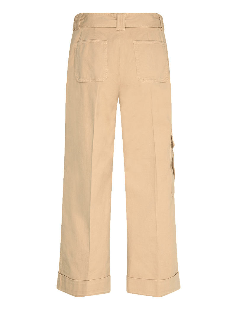 Lauren Ralph Lauren - Pleated Cotton Twill Wide-Leg Cargo Pant - cargo püksid - sand dune - 1