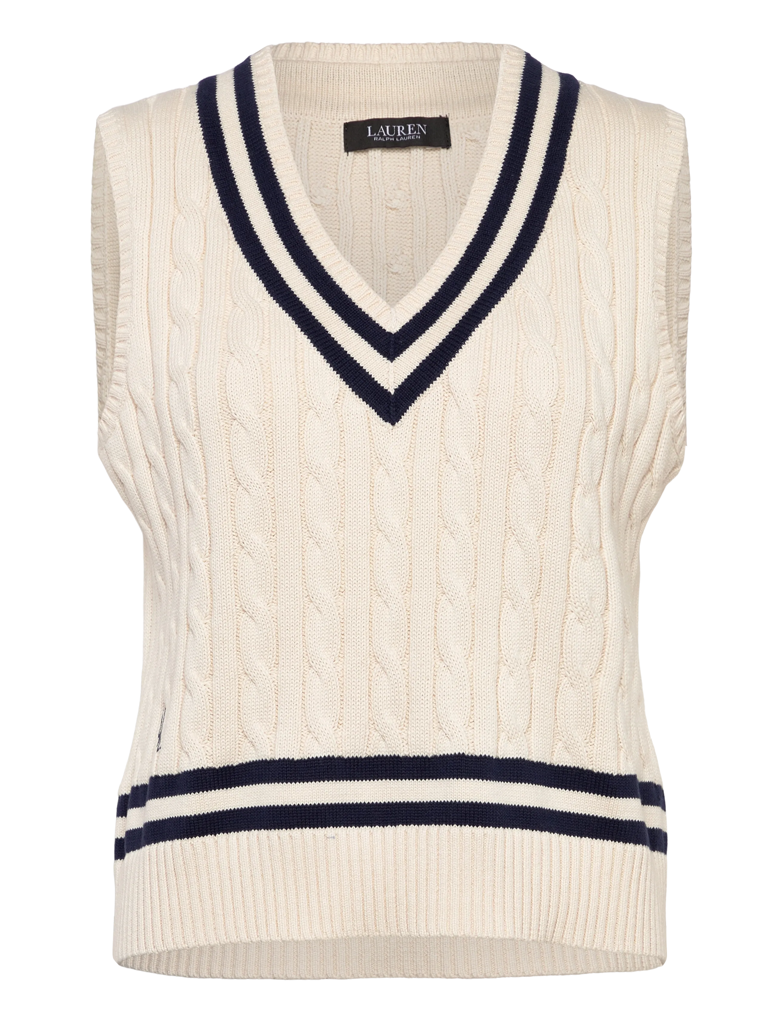 Lauren Ralph Lauren Cable-Knit Cotton Cricket Sweater Vest - Veste - MASCARPONE CREAM / cream