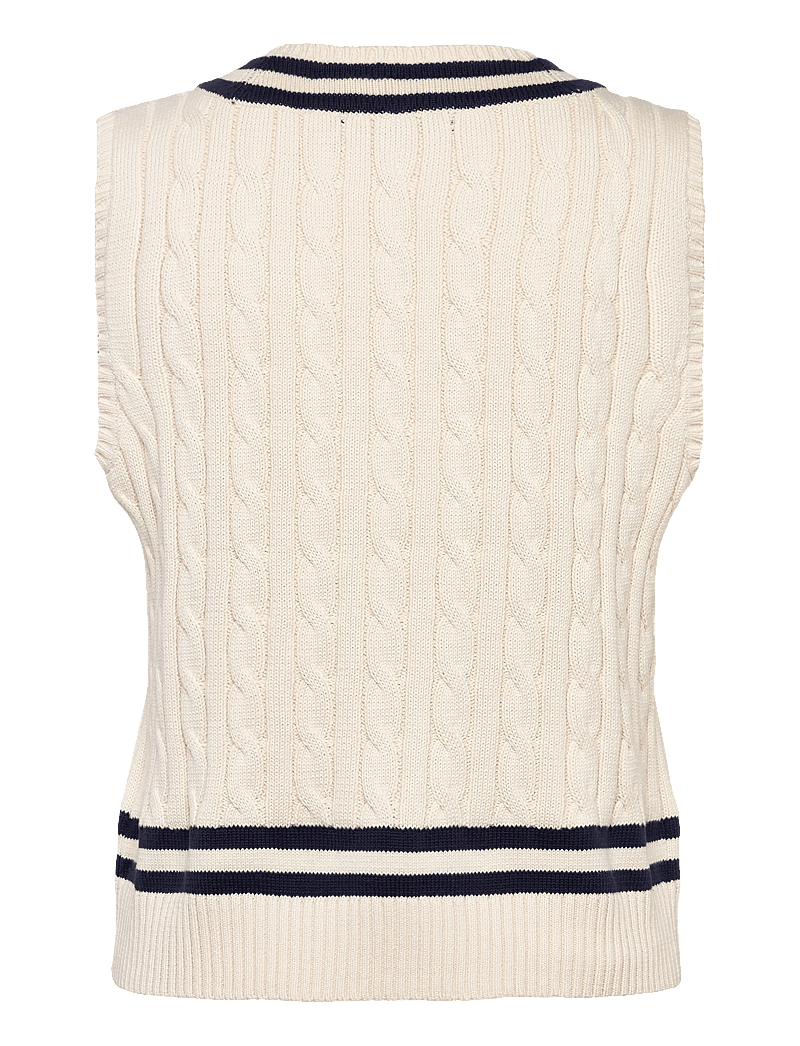 Lauren Ralph Lauren - Cable-Knit Cotton Cricket Sweater Vest - gestrickte westen - mascarpone cream - 2