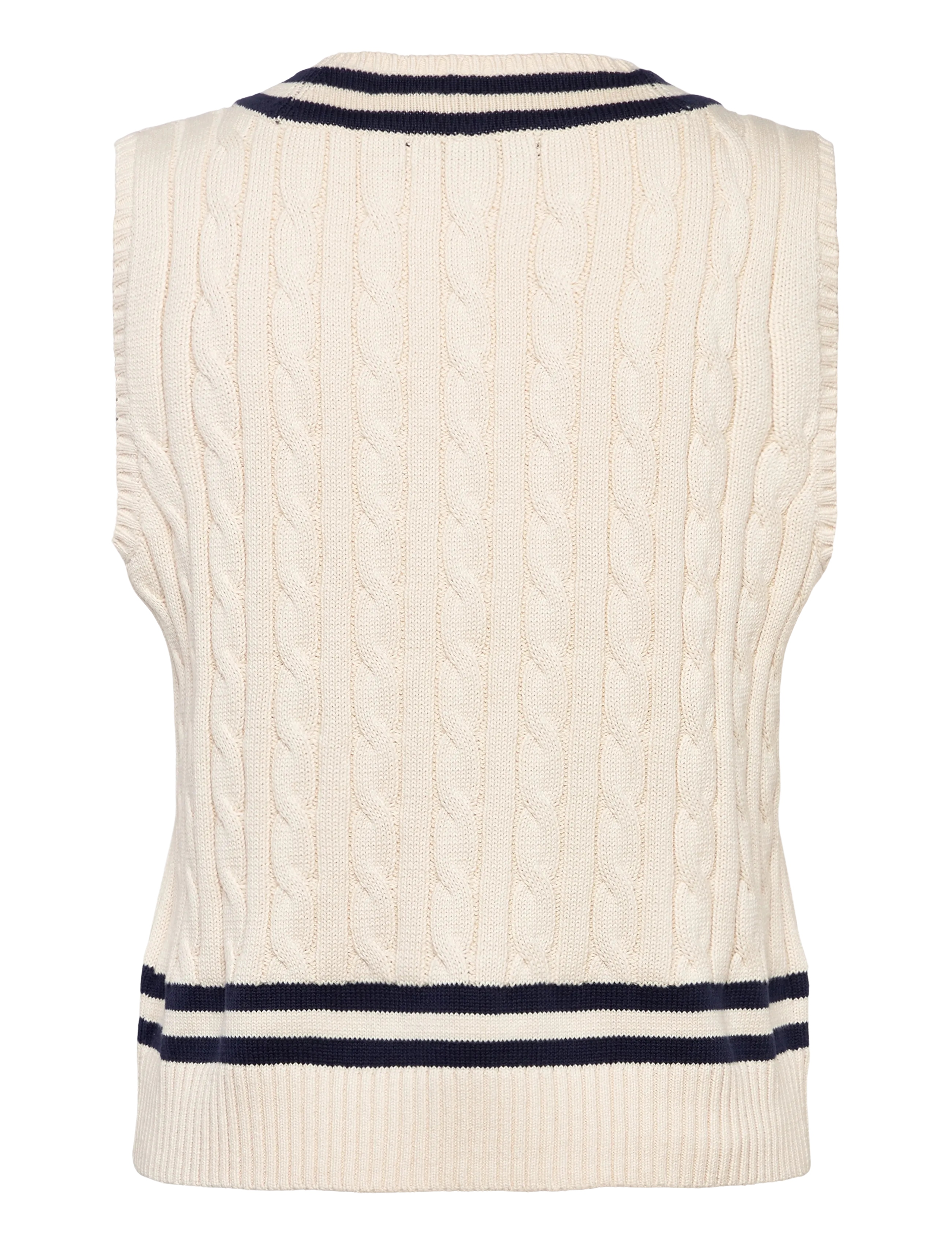 Lauren Ralph Lauren - Cable-Knit Cotton Cricket Sweater Vest - vestes tricot - mascarpone cream - 2