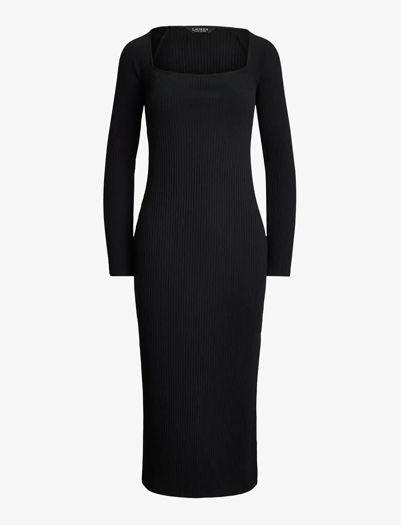 Lauren Ralph Lauren - Rib-Knit Long-Sleeve Midi Dress - midi dresses - black - 1
