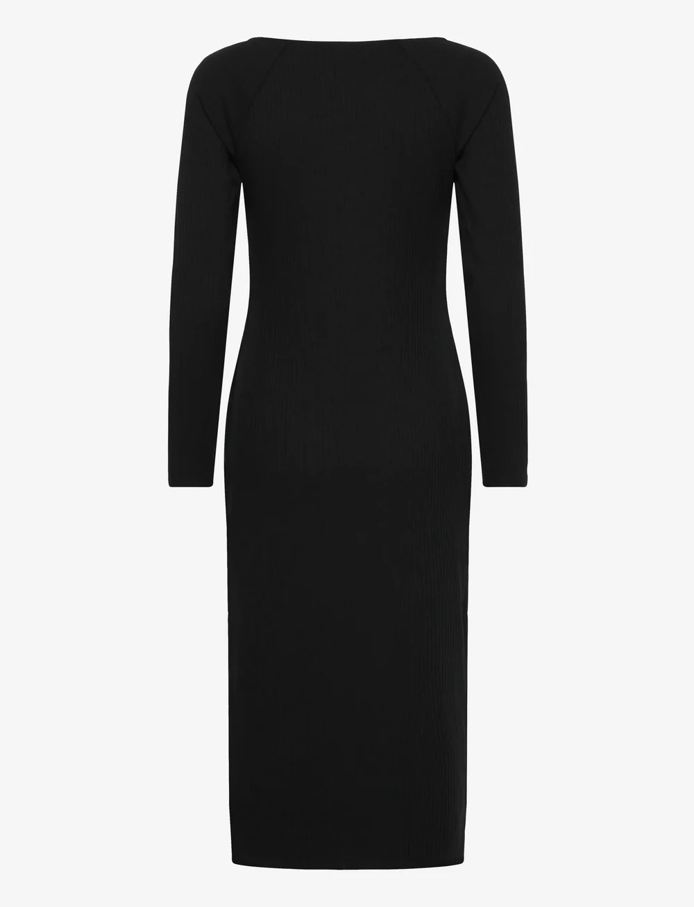 Lauren Ralph Lauren - Rib-Knit Long-Sleeve Midi Dress - midi kjoler - black - 2
