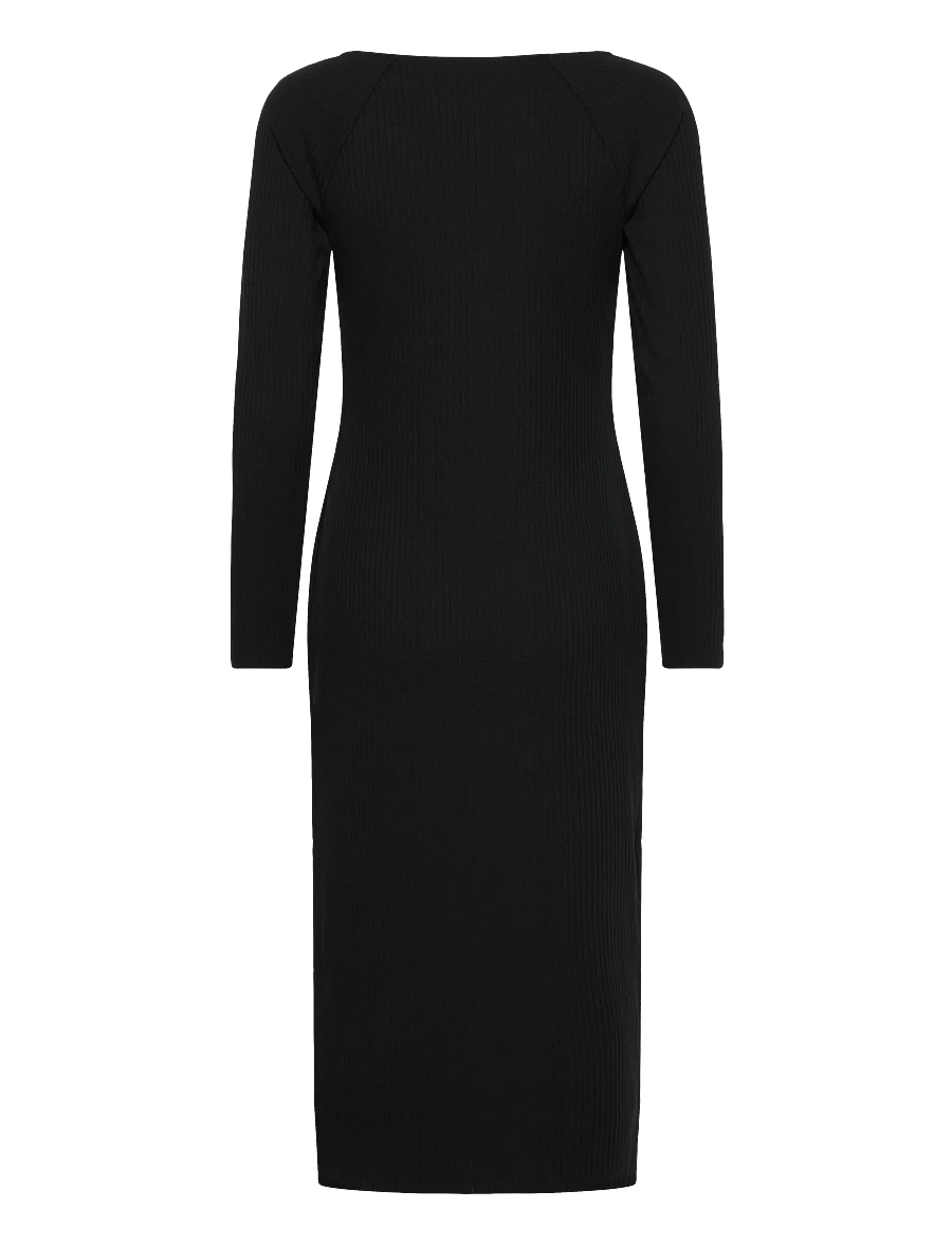 Lauren Ralph Lauren - Rib-Knit Long-Sleeve Midi Dress - black - 2