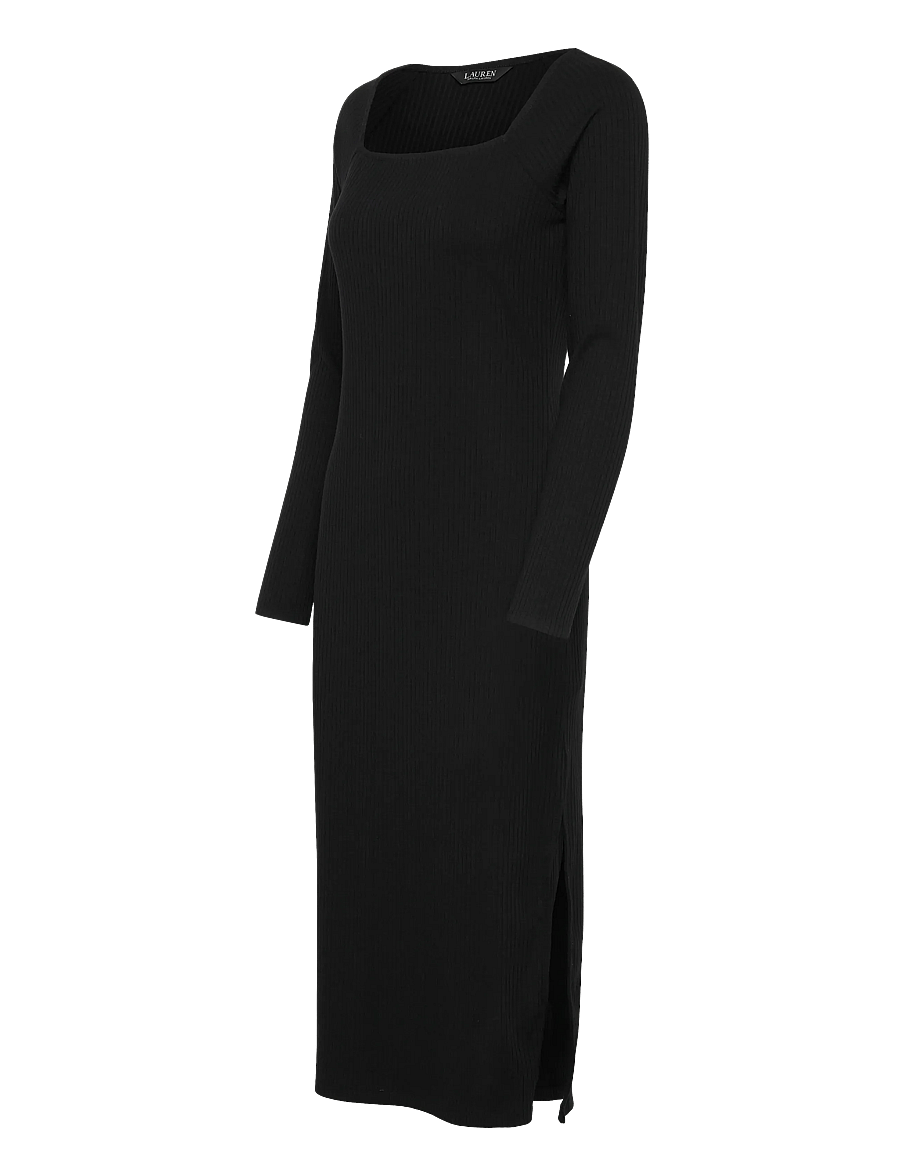 Lauren Ralph Lauren - Rib-Knit Long-Sleeve Midi Dress - black - 3
