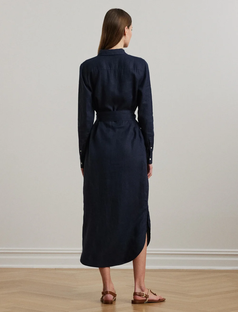 Lauren Ralph Lauren - Linen Shirtdress - skjortekjoler - shadow navy - 4