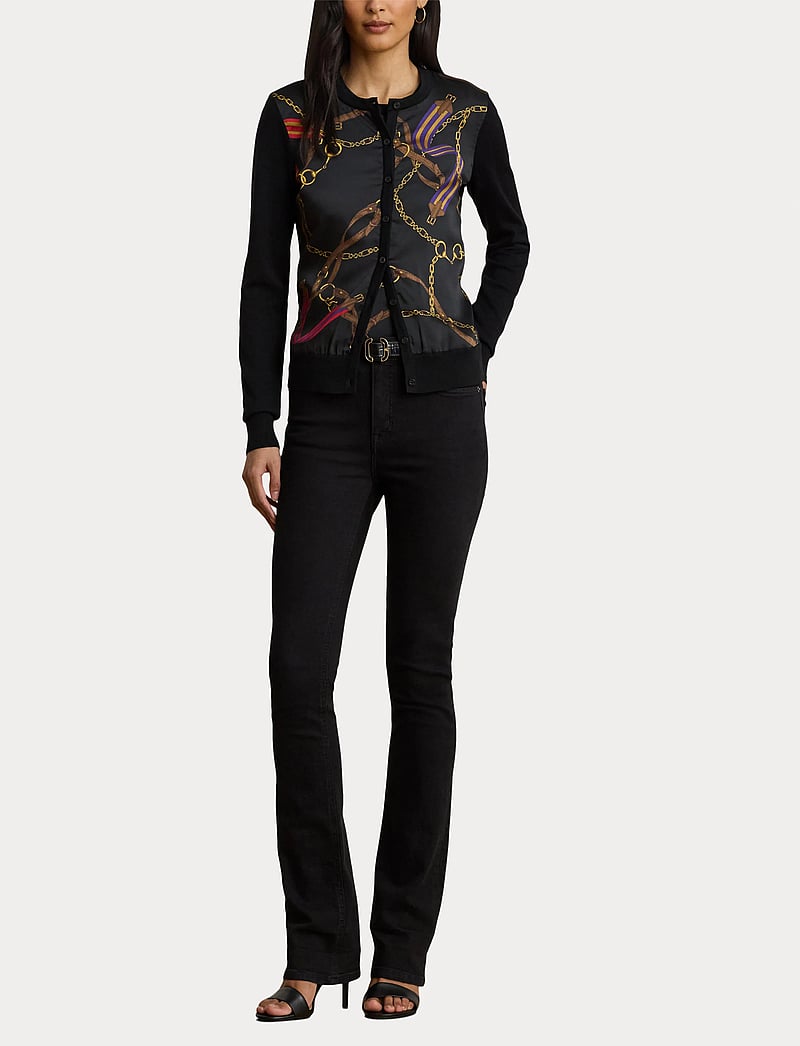 Lauren Ralph Lauren - Belting-Print Cotton-Blend Cardigan - cardigans - black multi - 4