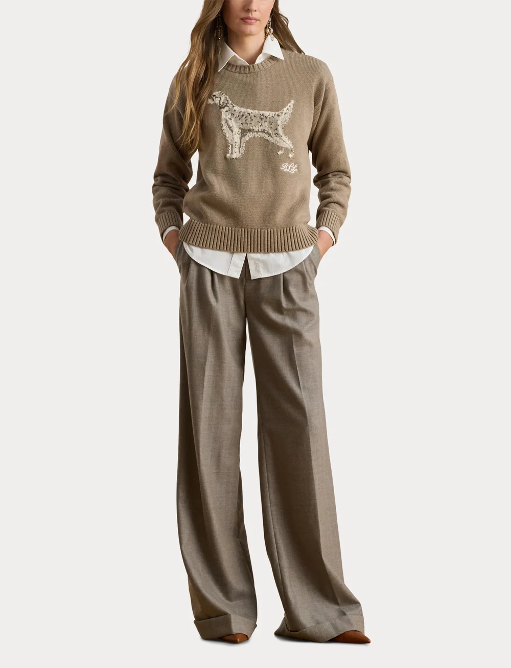 Lauren Ralph Lauren - Intarsia-Knit English Setter Sweater - pullover - adirondack heathe - 4