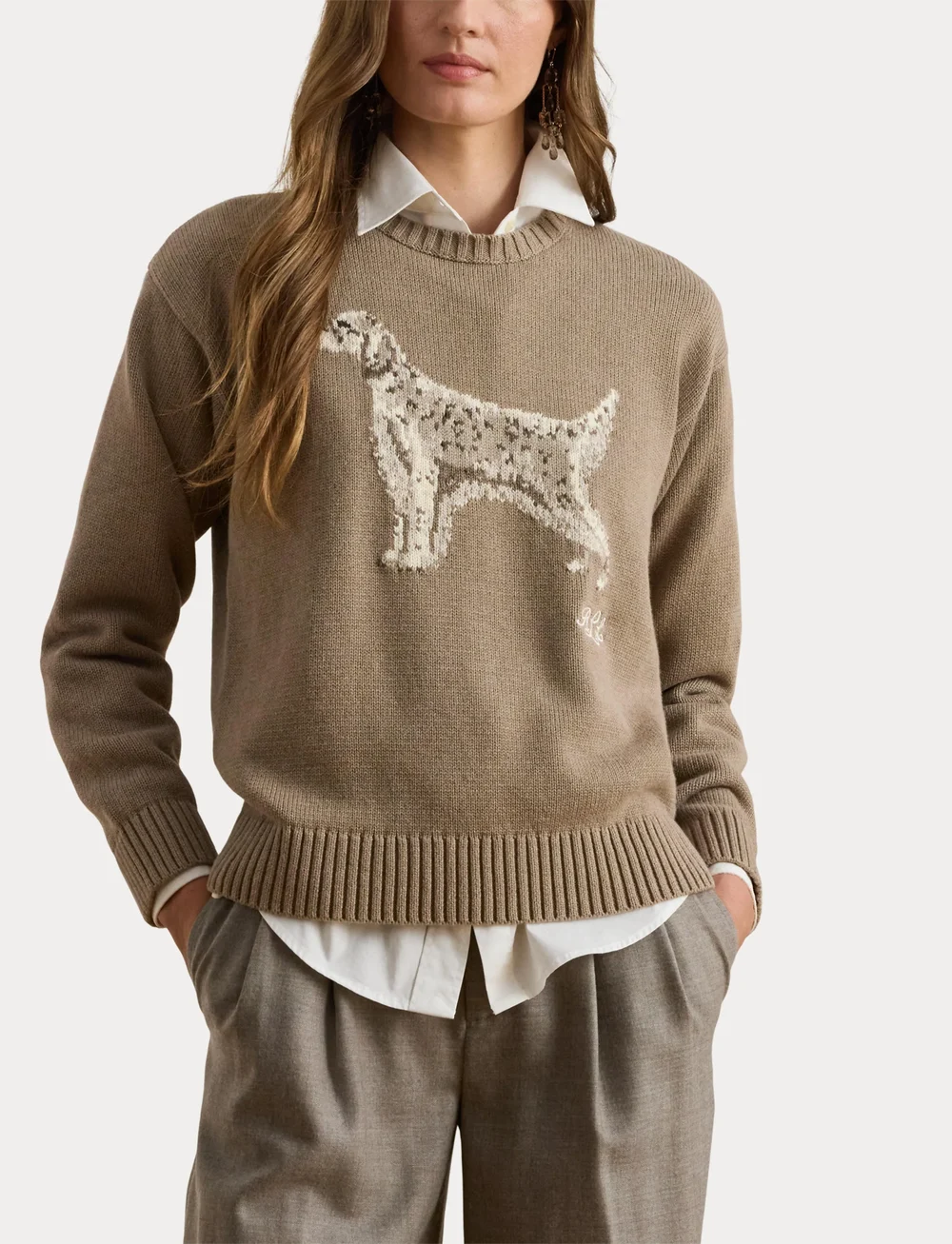 Lauren Ralph Lauren - Intarsia-Knit English Setter Sweater - pullover - adirondack heathe - 5