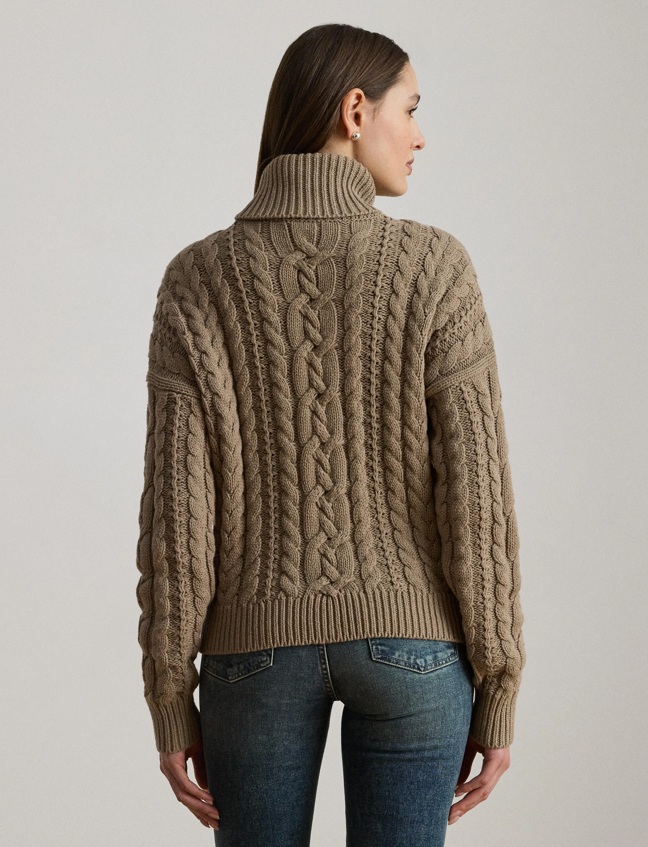 Lauren Ralph Lauren - Cable-Knit Turtleneck Sweater - polotröjor - adirondack heathe - 2