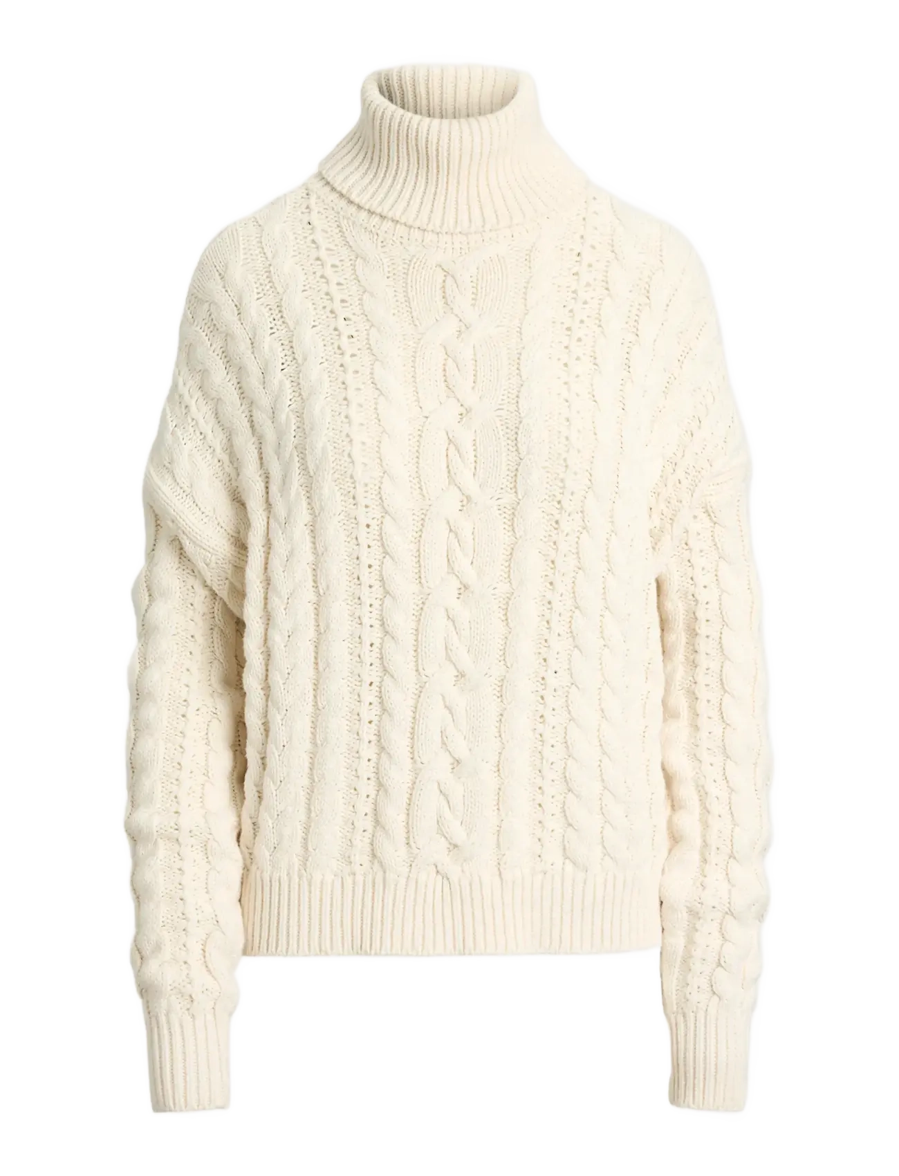 Lauren Ralph Lauren Cable-Knit Turtleneck Sweater - Rollkragenpullover - MASCARPONE CREAM / cream