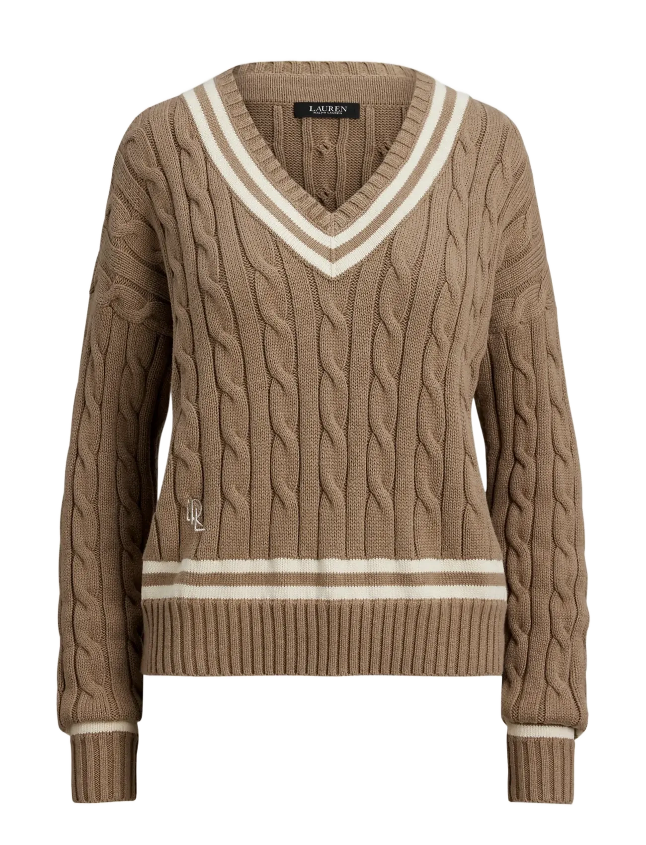Lauren Ralph Lauren Cable-Knit Cotton Cricket Sweater - Uus - ADIRONDACK HEATHE / beige