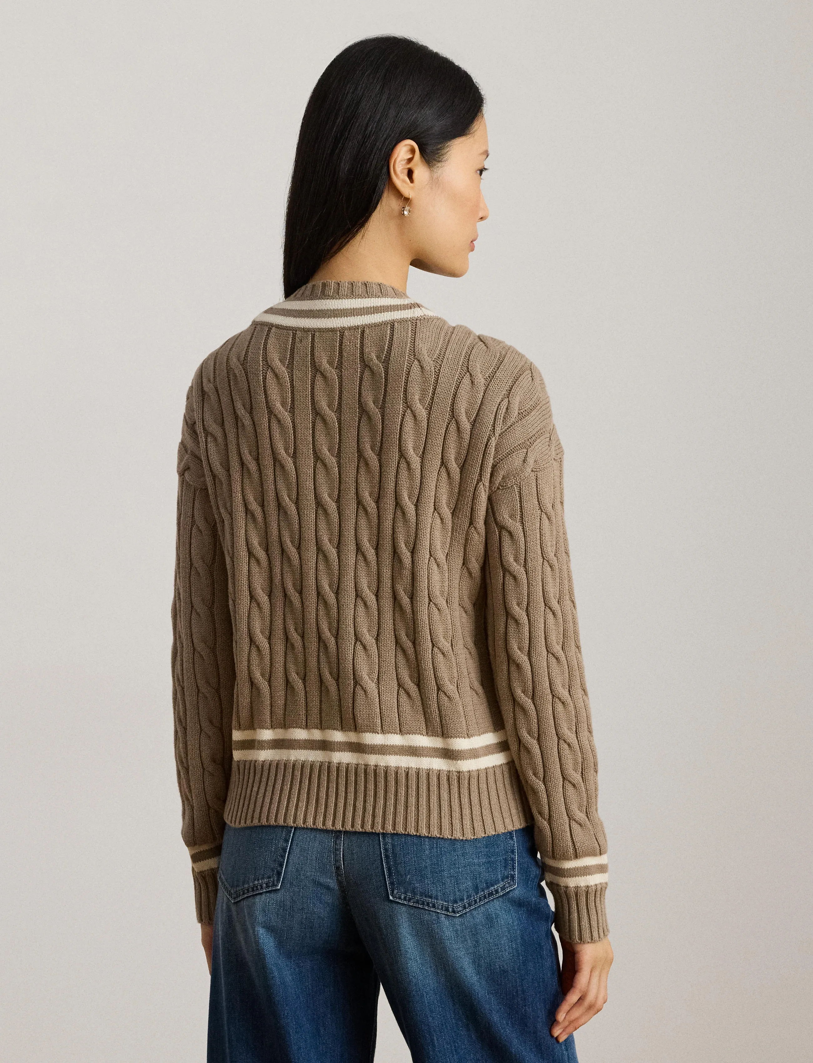 Lauren Ralph Lauren - Cable-Knit Cotton Cricket Sweater - adirondack heathe - 2