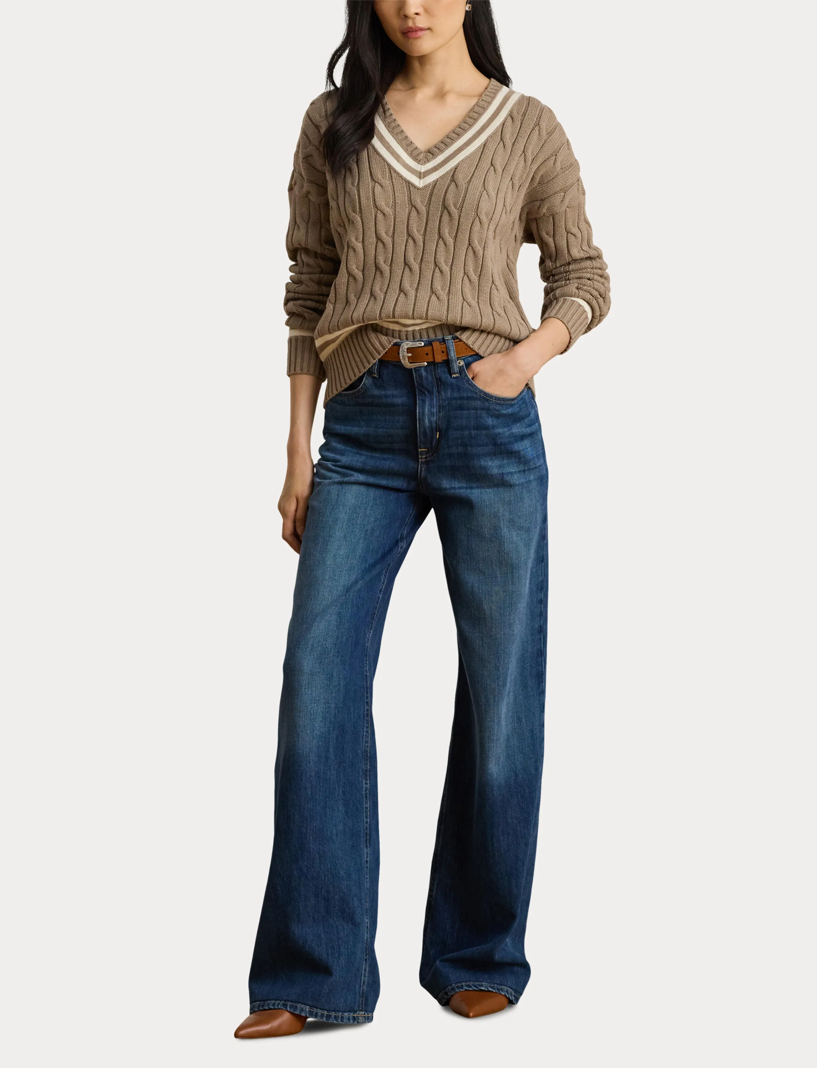 Lauren Ralph Lauren - Cable-Knit Cotton Cricket Sweater - adirondack heathe - 4
