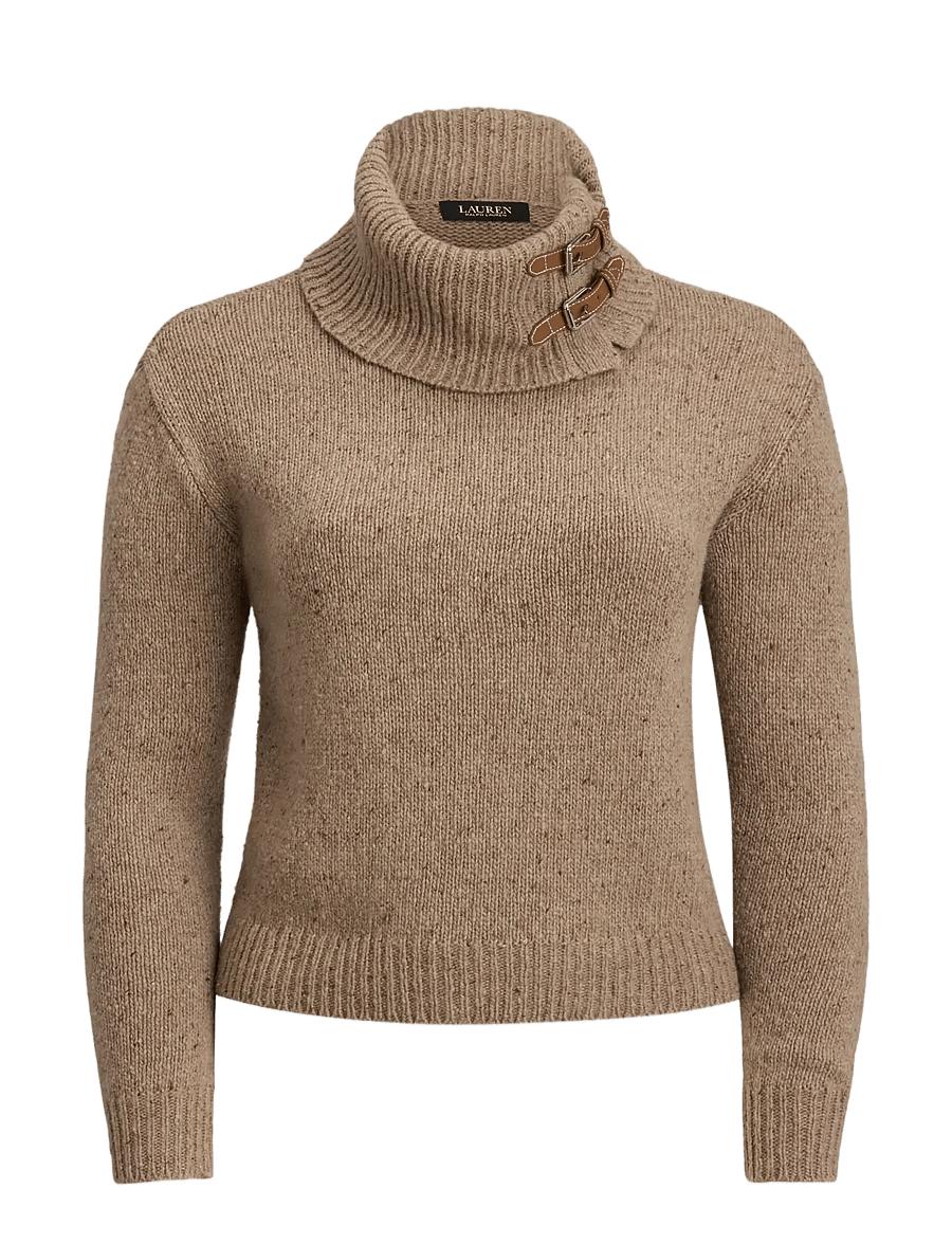 Lauren Ralph Lauren - Buckle-Trim Mélange Turtleneck Sweater - rollkragenpullover - adirondack heathe - 1