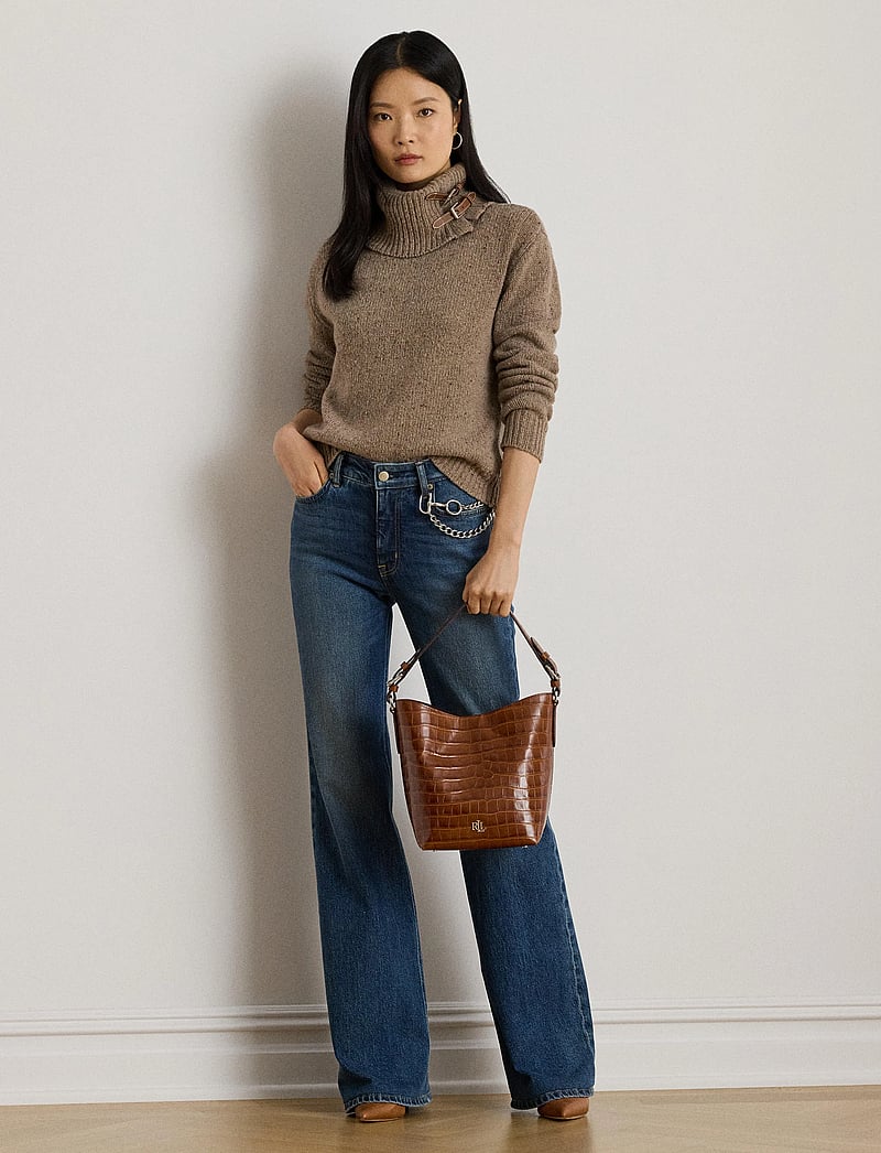 Lauren Ralph Lauren - Buckle-Trim Mélange Turtleneck Sweater - rullekraver - adirondack heathe - 0