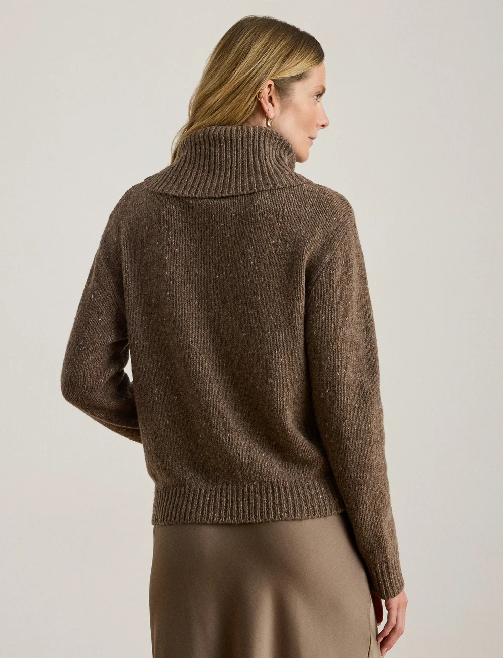 Lauren Ralph Lauren - Buckle-Trim Mélange Turtleneck Sweater - rollkragenpullover - taupe brown heath - 2