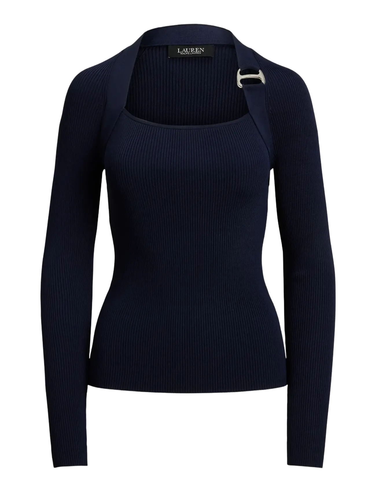 Lauren Ralph Lauren Buckle-Trim Rib-Knit Sweater - Pullover - LAUREN NAVY / navy