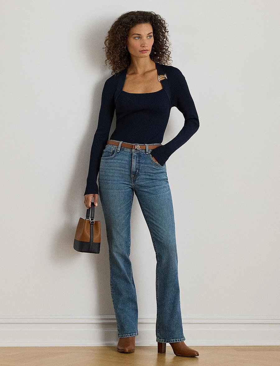 Lauren Ralph Lauren - Buckle-Trim Rib-Knit Sweater - jumpers - lauren navy - 0
