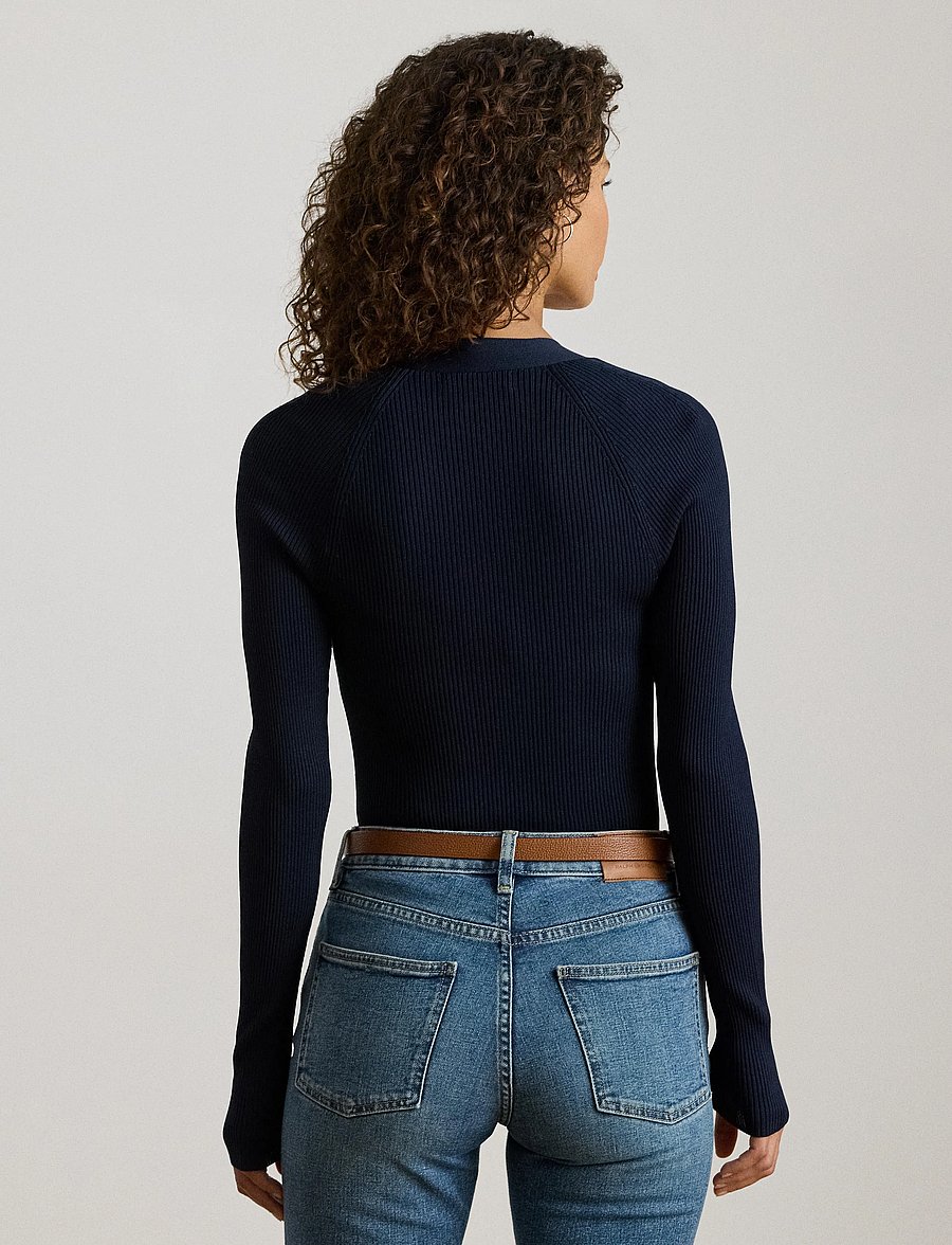 Lauren Ralph Lauren - Buckle-Trim Rib-Knit Sweater - jumpers - lauren navy - 3