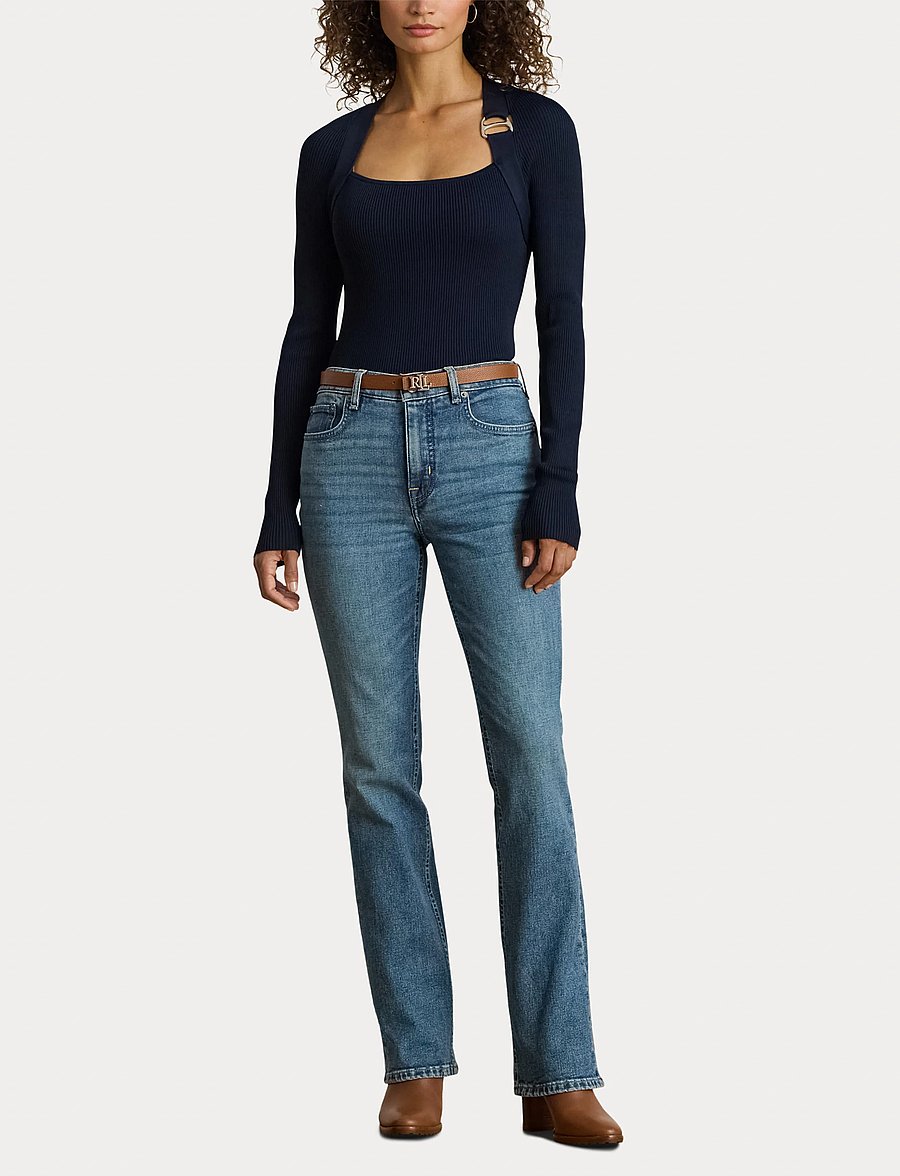 Lauren Ralph Lauren - Buckle-Trim Rib-Knit Sweater - jumpers - lauren navy - 5