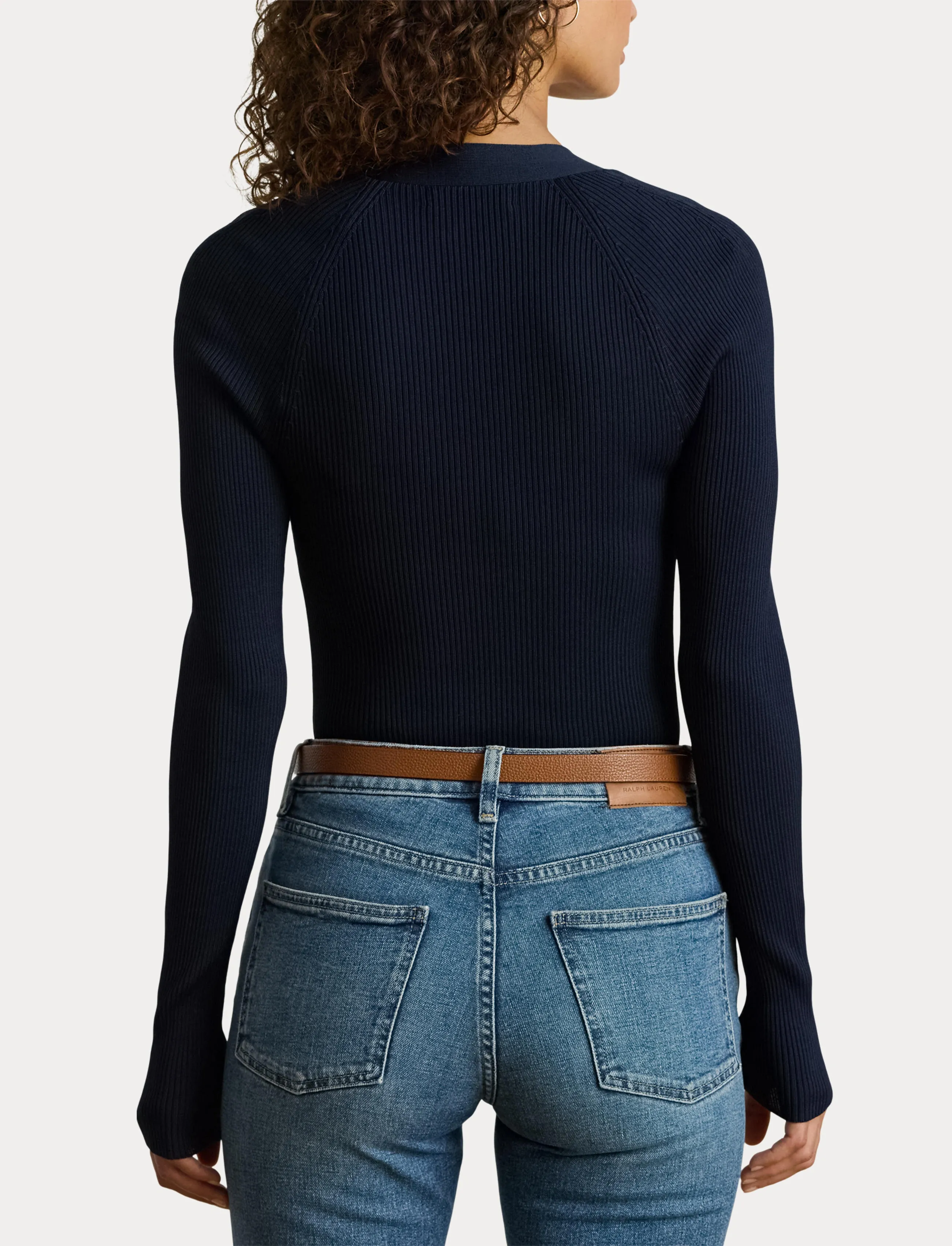 Lauren Ralph Lauren Buckle-Trim Rib-Knit Sweater - Lauren Ralph Lauren - LAUREN NAVY / navy