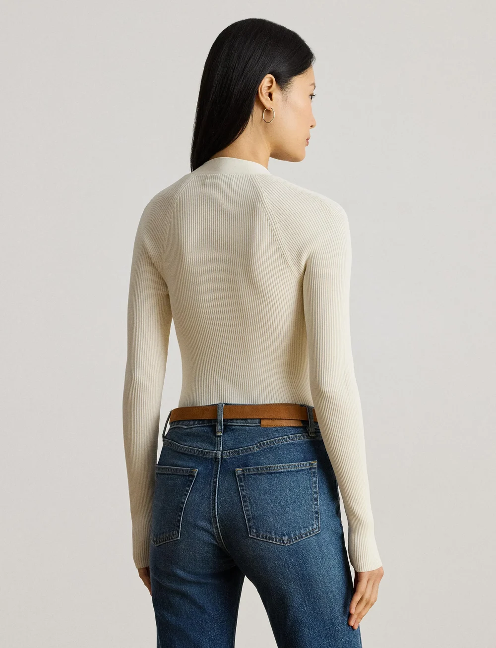 Lauren Ralph Lauren - MATTE RAYON/NYLON-LS SWEATER - tops met lange mouwen - mascarpone cream - 2