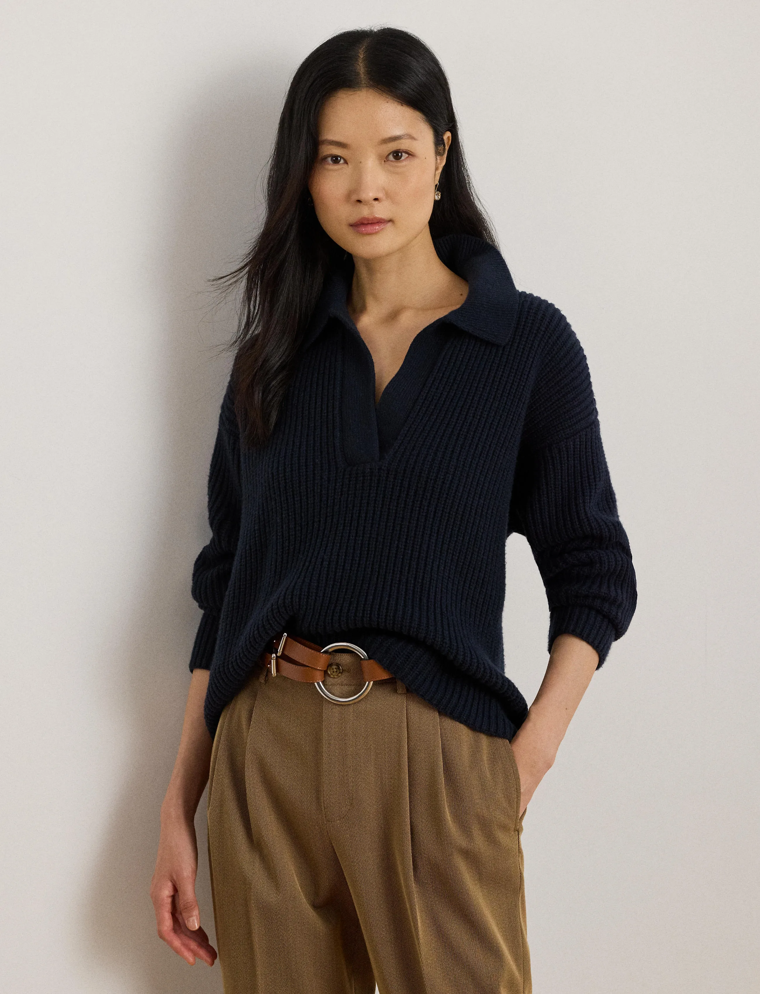 Lauren Ralph Lauren - SUPERB PLUS-LS SWEATER - megztiniai - lauren navy - 3