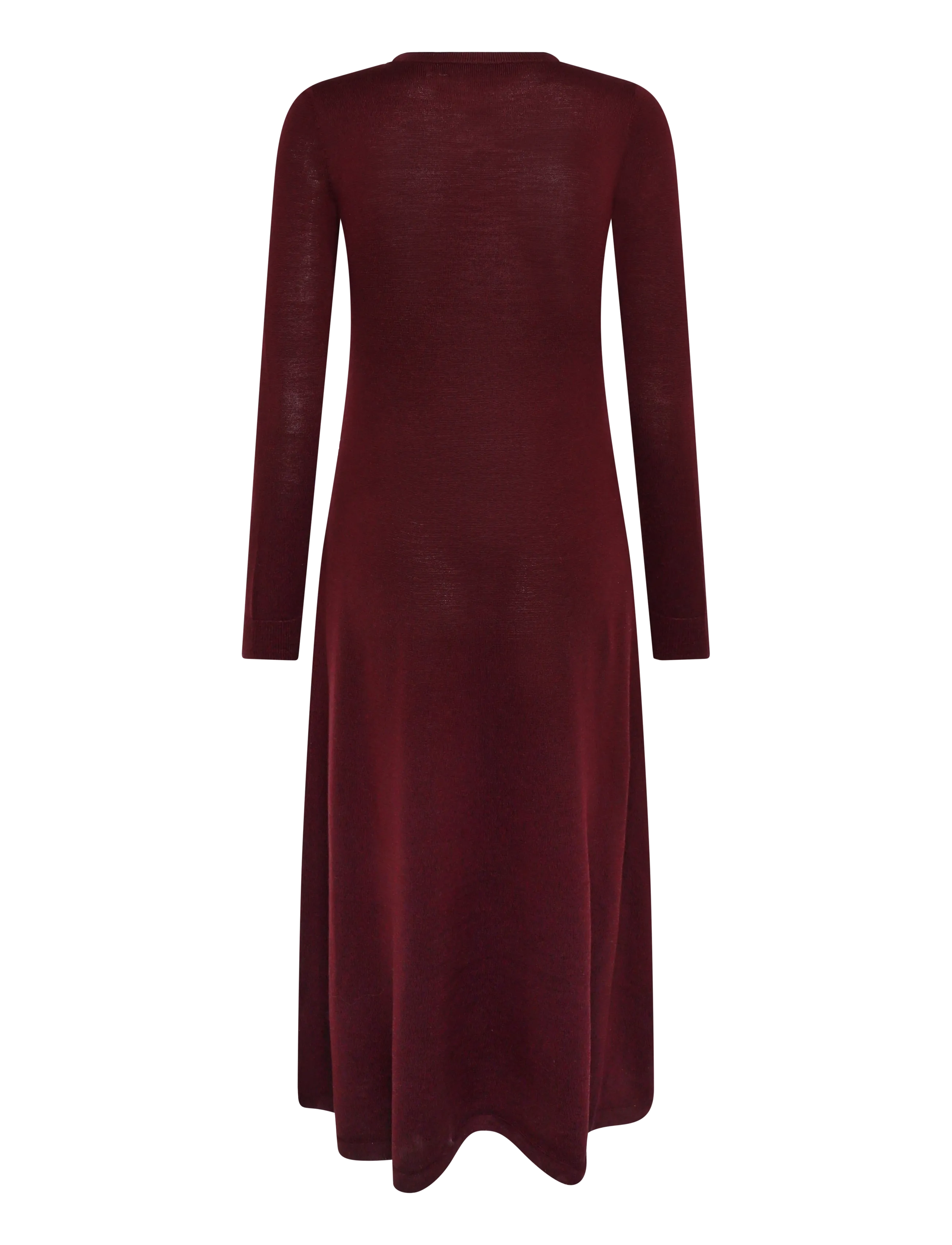 Lauren Ralph Lauren - Wool Crewneck Sweater Dress - midi kjoler - dark garnet - 2
