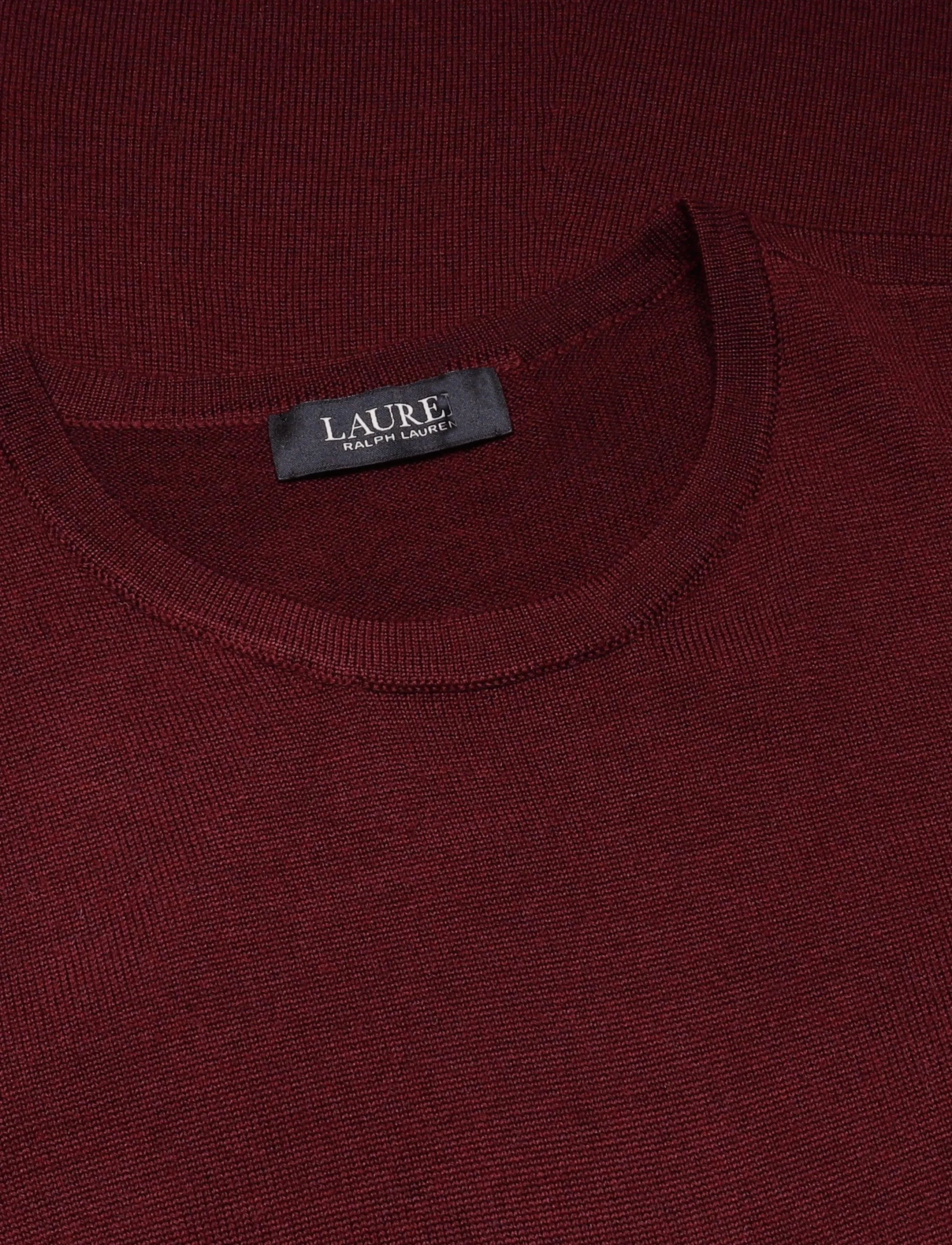 Lauren Ralph Lauren - Wool Crewneck Sweater Dress - midi kjoler - dark garnet - 5