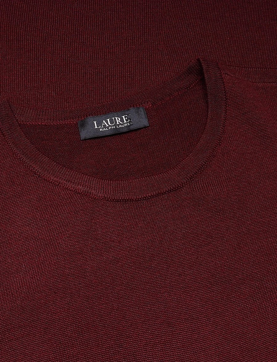 Lauren Ralph Lauren - Wool Crewneck Sweater Dress - midi kjoler - dark garnet - 5