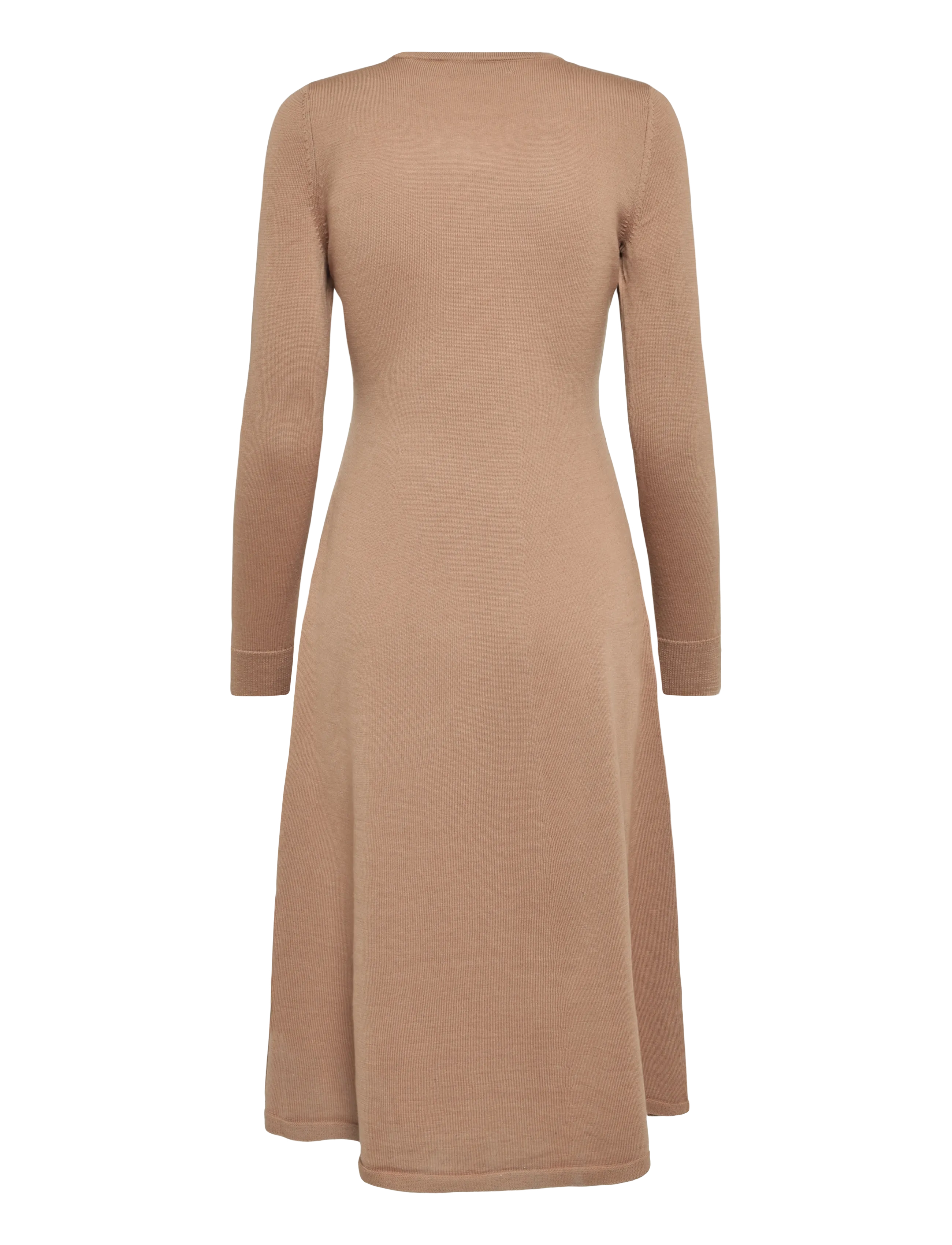 Lauren Ralph Lauren - Wool Crewneck Sweater Dress - midikleider - lauren camel - 3