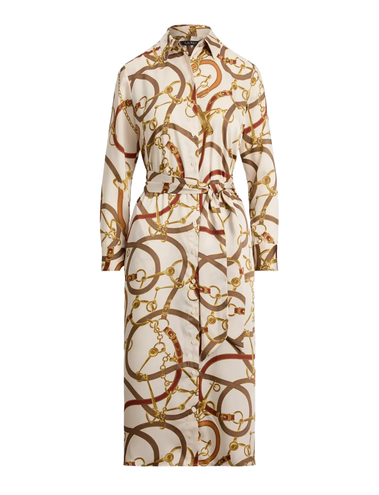 Lauren Ralph Lauren - Belting-Print Twill Shirtdress - cream multi - 1