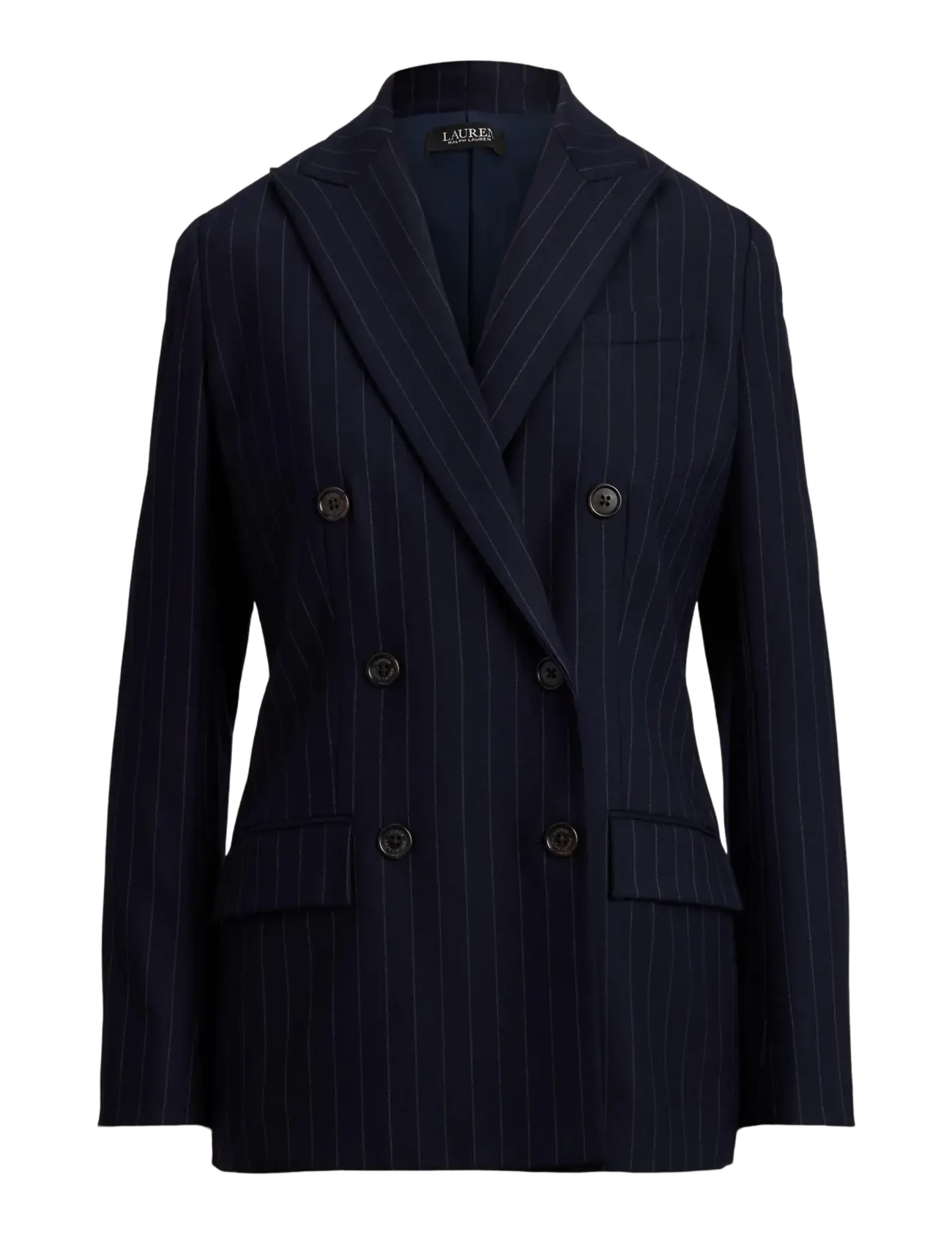 Lauren Ralph Lauren - Double-Breasted Pinstripe Twill Blazer - navy/cream - 1