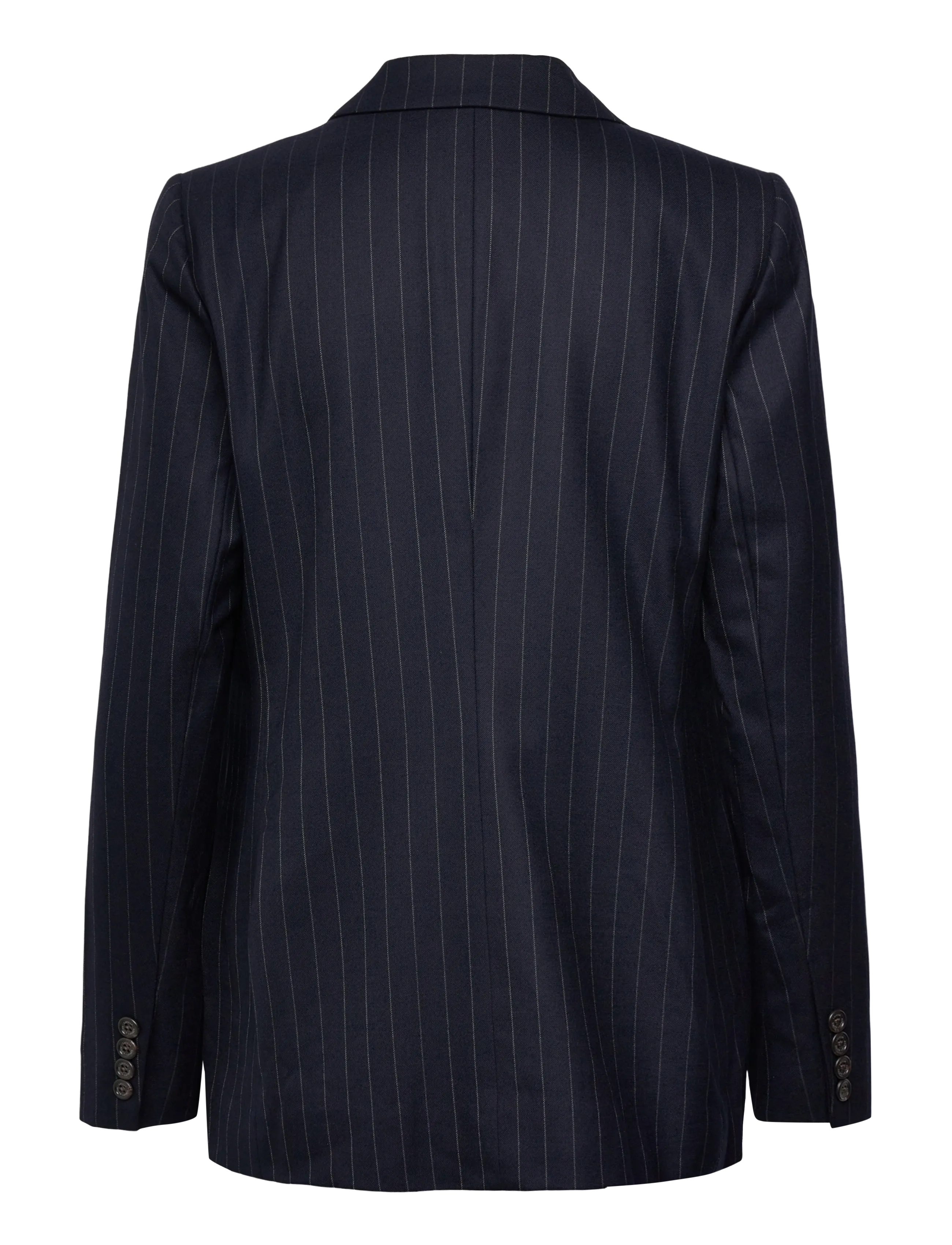 Lauren Ralph Lauren - Double-Breasted Pinstripe Twill Blazer - navy/cream - 2
