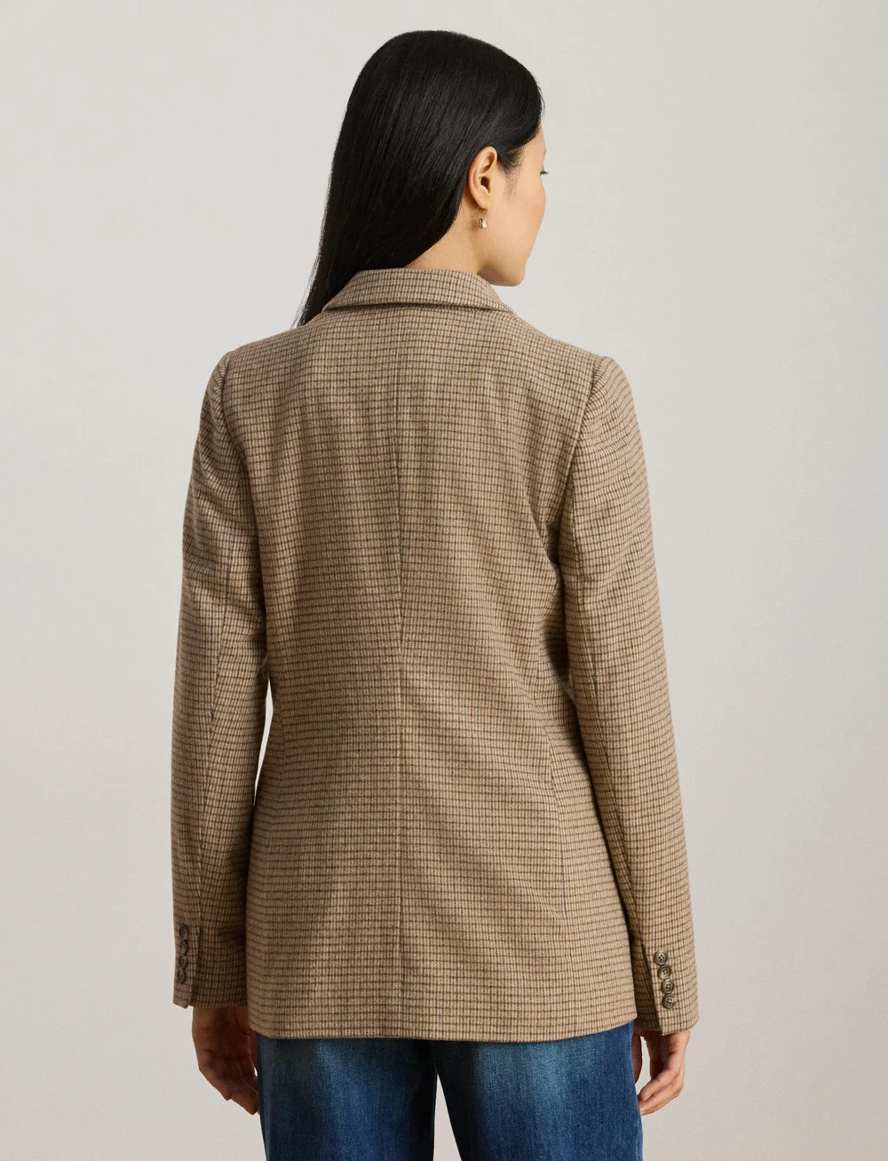 Lauren Ralph Lauren - Double-Breasted Wool-Blend Twill Blazer - zweireihige blazer - brown/taupe multi - 2