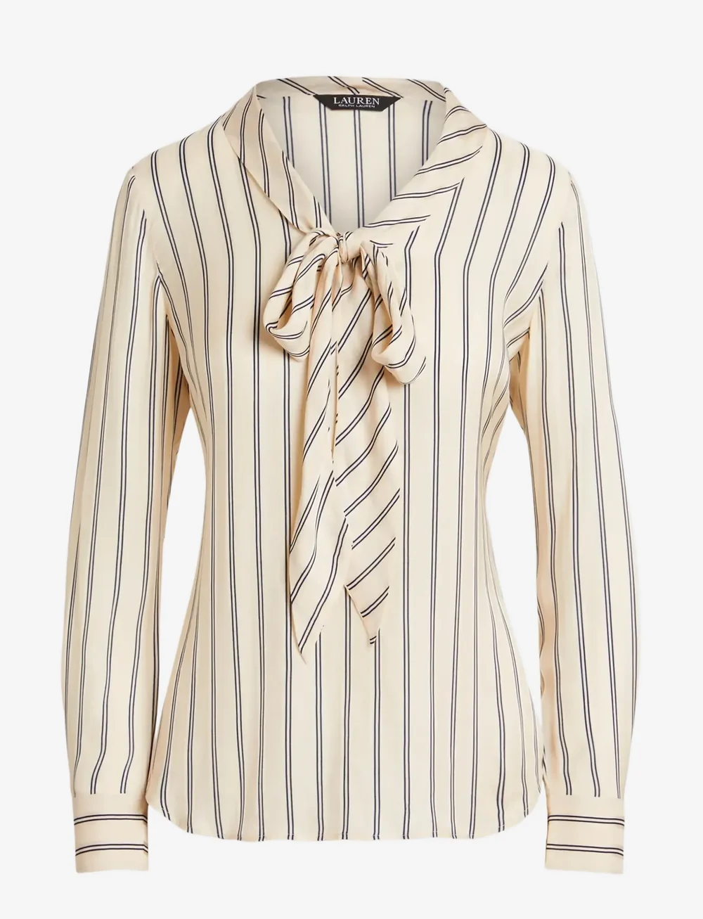 Lauren Ralph Lauren - VISCOSE STRIPE-TOP - jeansowe koszule - cream/navy - 1