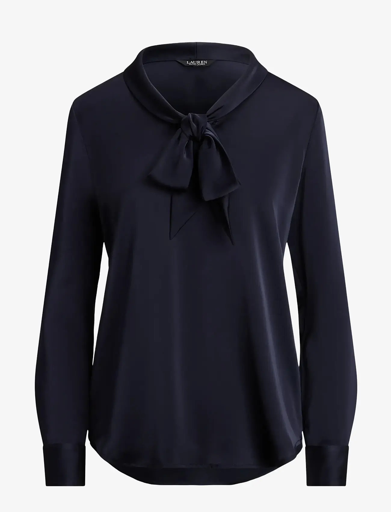 Lauren Ralph Lauren - Satin Charmeuse Tie-Neck Blouse - lauren navy - 1