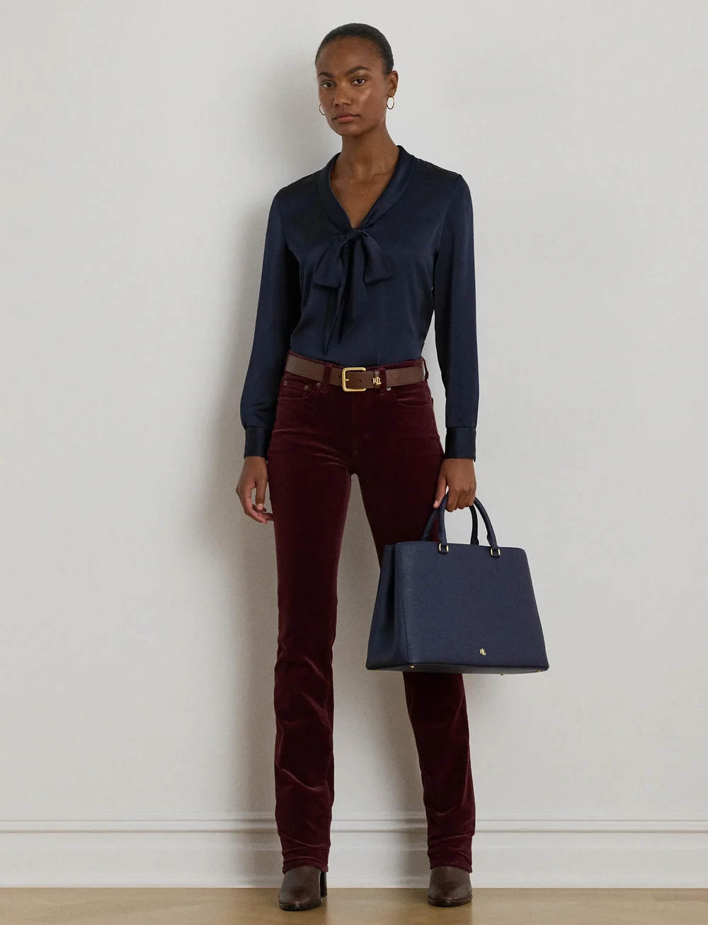 Lauren Ralph Lauren - SHIRT WT CHARM-TOP - langärmlige blusen - lauren navy - 0