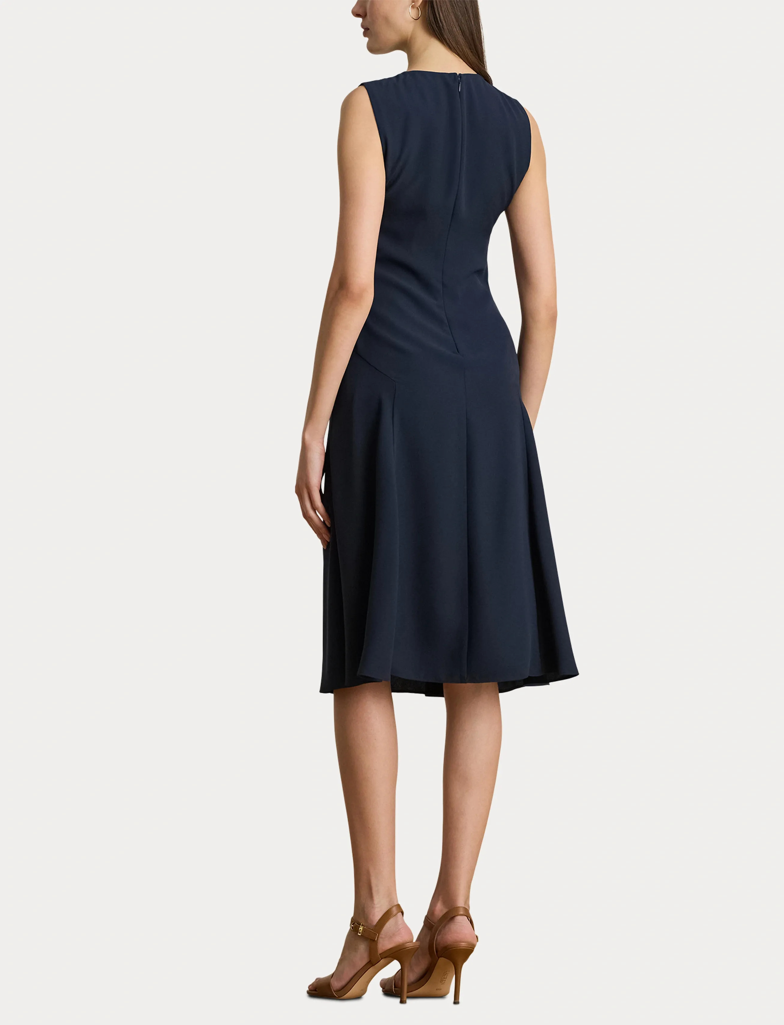 Lauren Ralph Lauren Faux-Leather-Trim Georgette Dress klänningar dam – bild 6