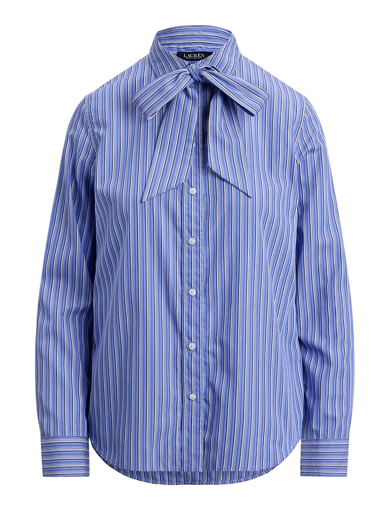 Lauren Ralph Lauren Classic Fit Striped Tie-neck Shirt (RAF200979856) Blouses à manches longues