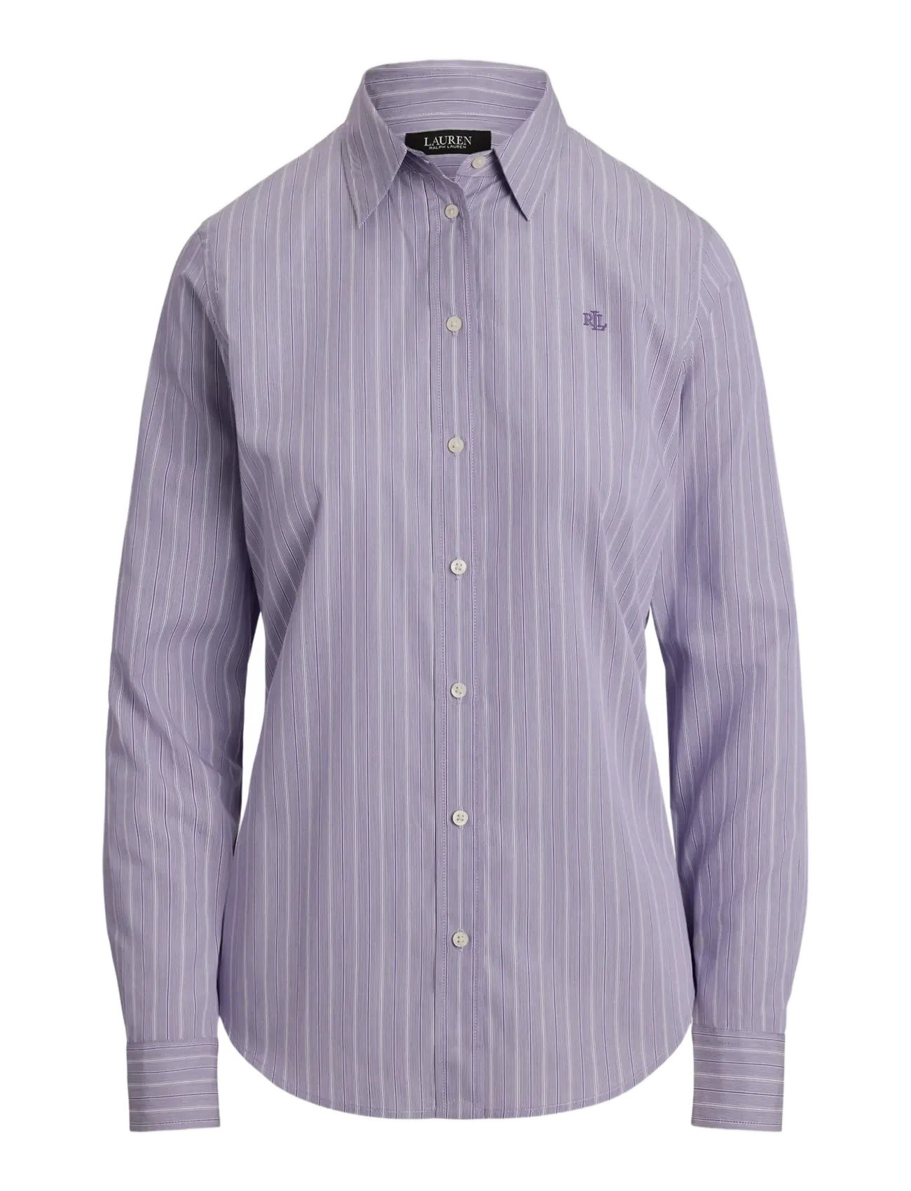 Classic Fit Striped Broadcloth Shirt - PURPLE/WHITE MULT
