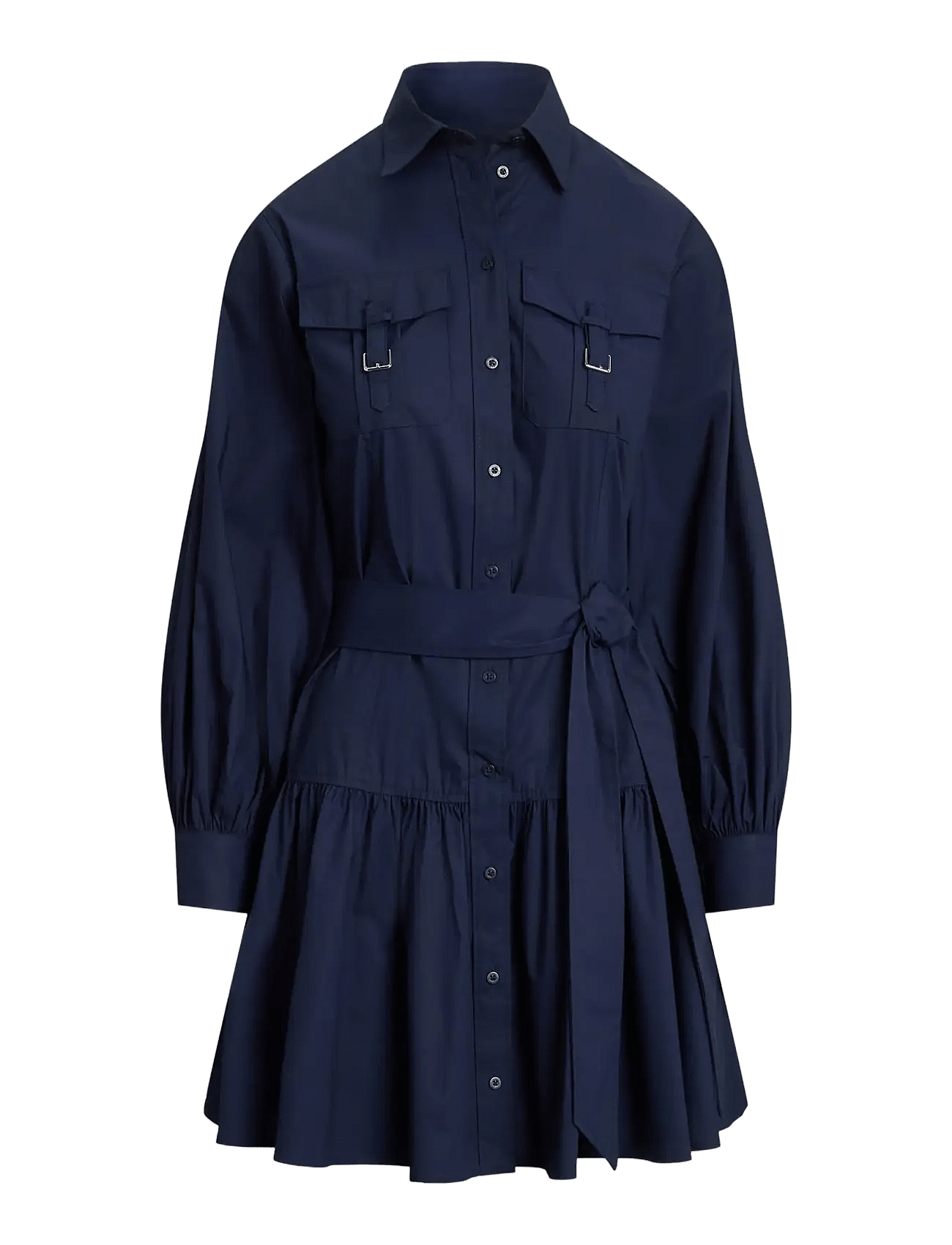 Lauren Ralph Lauren | Buckle-Trim Cotton-Blend Shirtdress | 46
