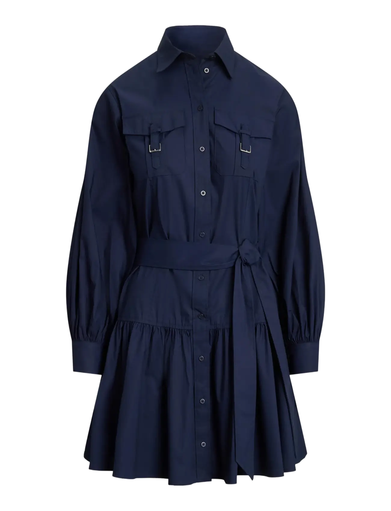 Lauren Ralph Lauren - Buckle-Trim Cotton-Blend Shirtdress - hemdkleider - lauren navy - 1