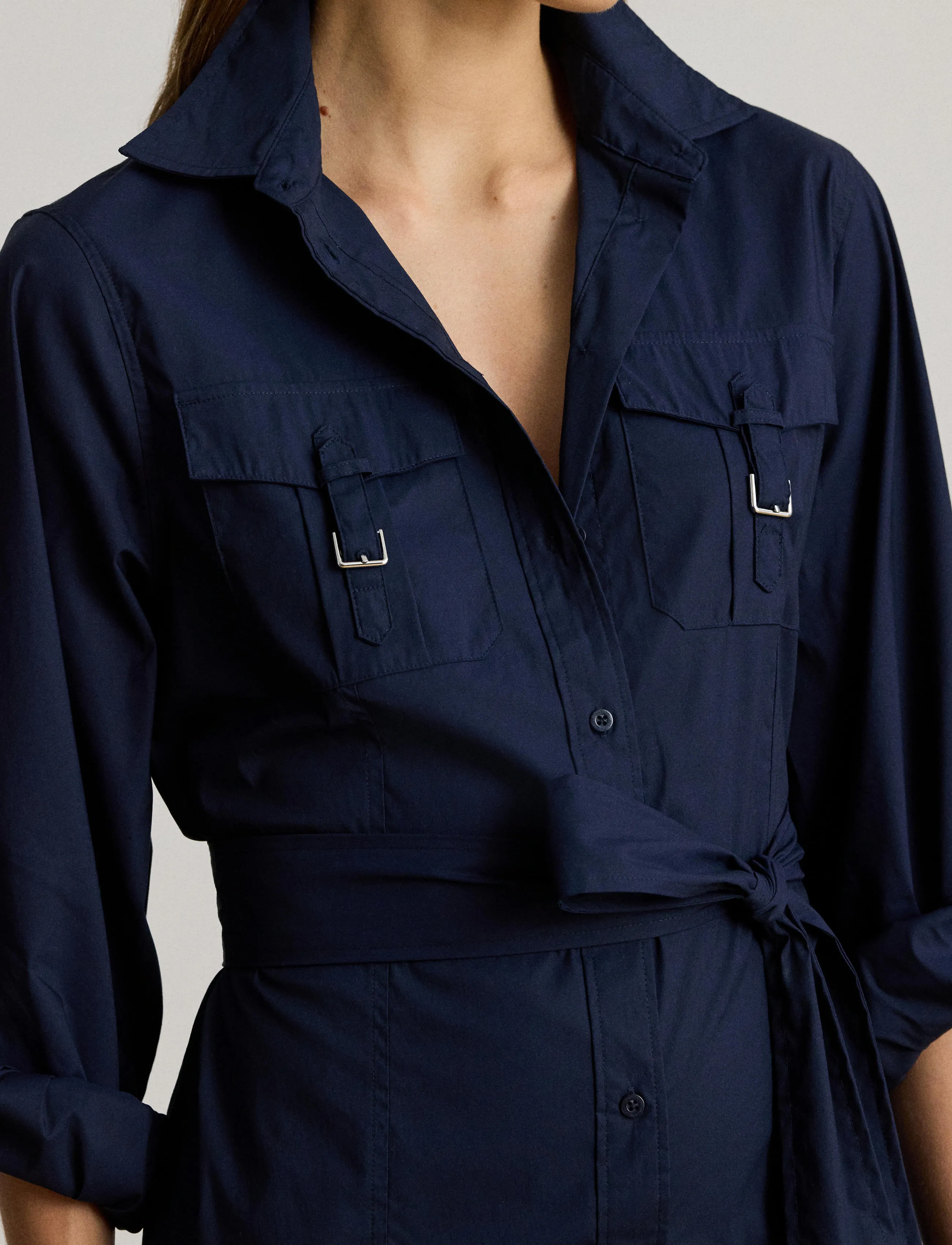 Lauren Ralph Lauren Buckle-Trim Cotton-Blend Shirtdress skjortklänningar dam – bild 7