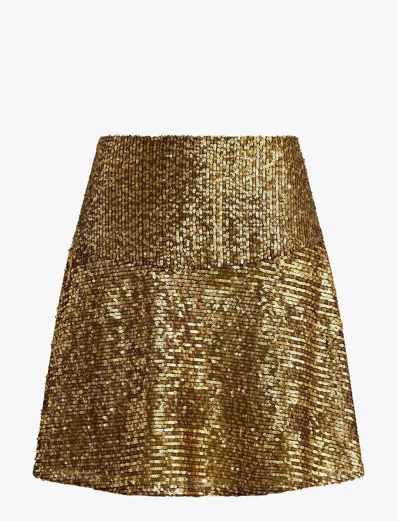 Lauren Ralph Lauren - Sequined Mesh A-line Miniskirt - sequin skirts - gold multi - 1
