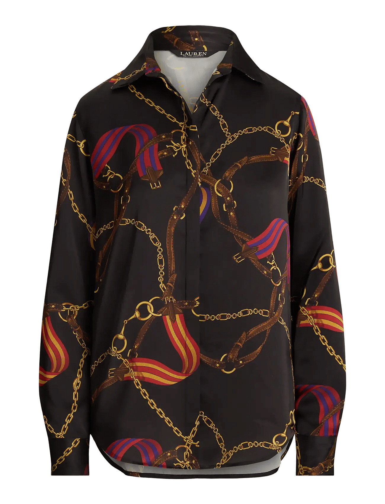 Lauren Ralph Lauren | Classic Fit Belting-Print Satin Shirt | S