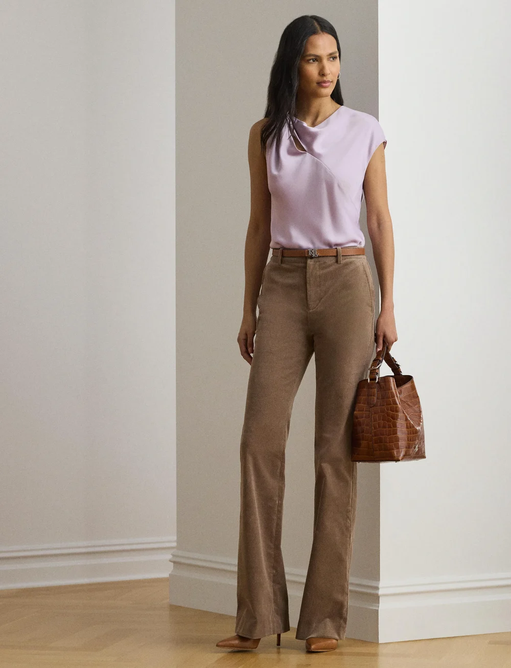 Lauren Ralph Lauren - Charmeuse Asymmetrical Blouse - Ærmeløse bluser - lavender frost - 0