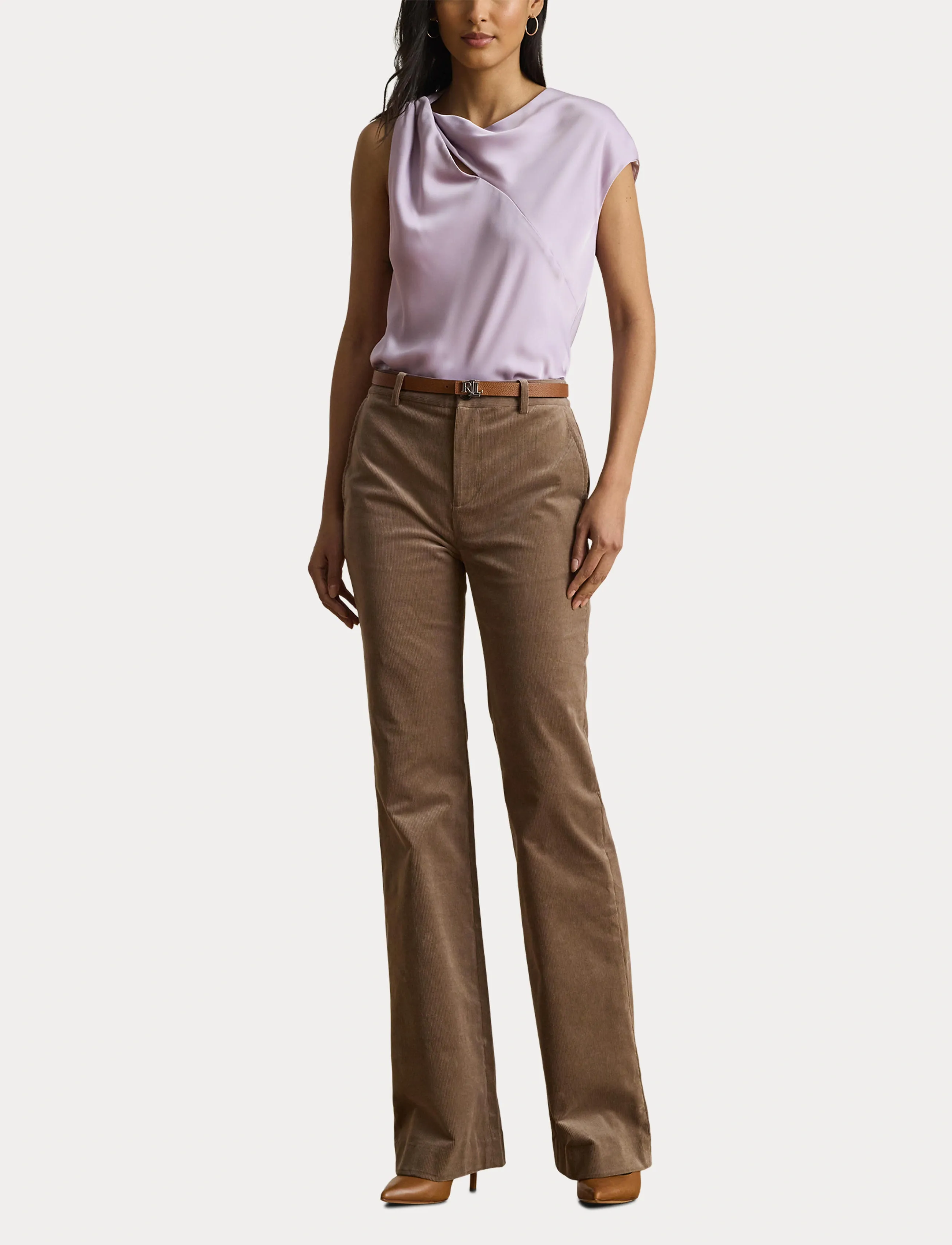 Lauren Ralph Lauren - Charmeuse Asymmetrical Blouse - blouses sans manches - lavender frost - 4