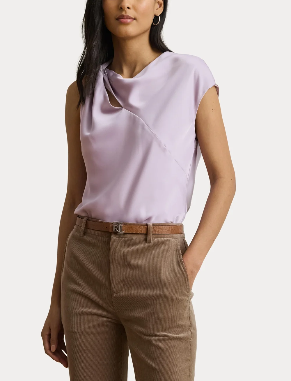 Lauren Ralph Lauren - Charmeuse Asymmetrical Blouse - Ærmeløse bluser - lavender frost - 5